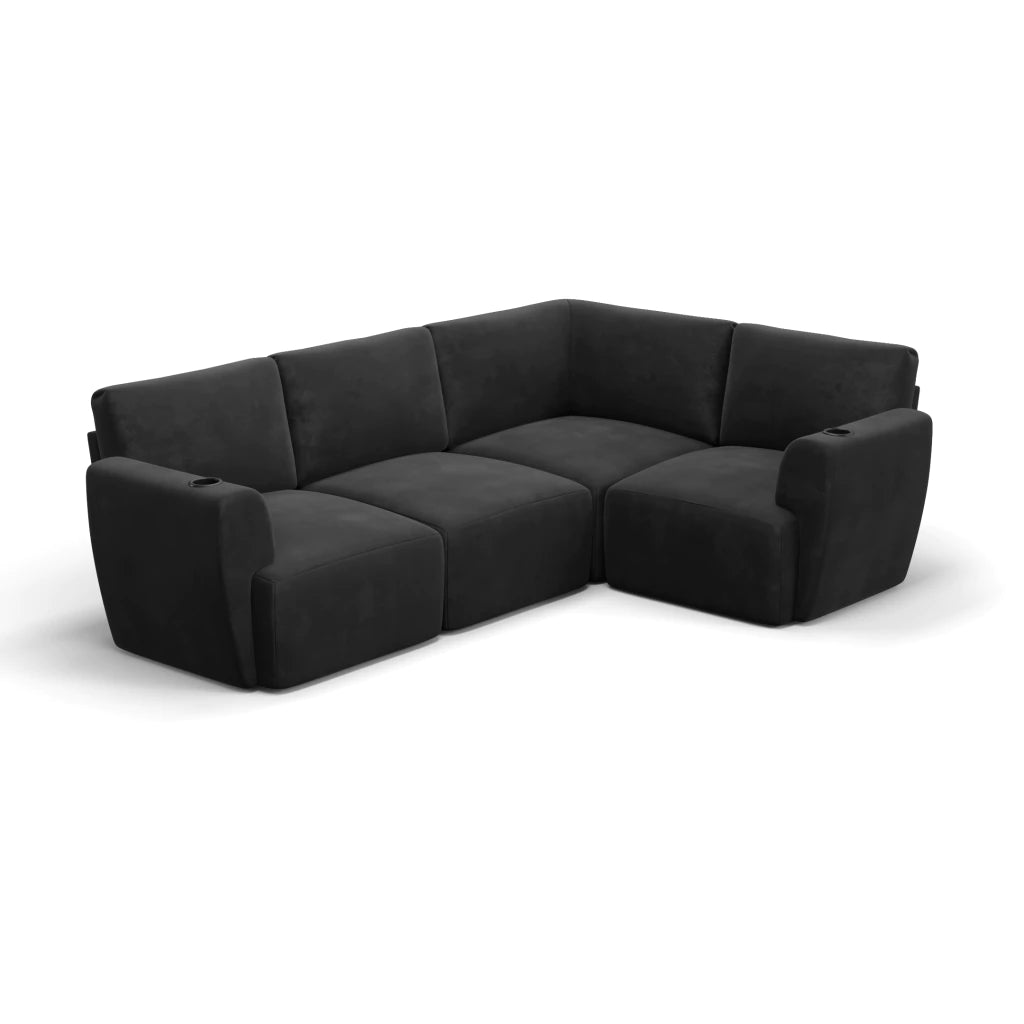 Sofá Damie Na Caixa Modular 4 Lugares em L + Apoio de Pé Grátis (Puff)