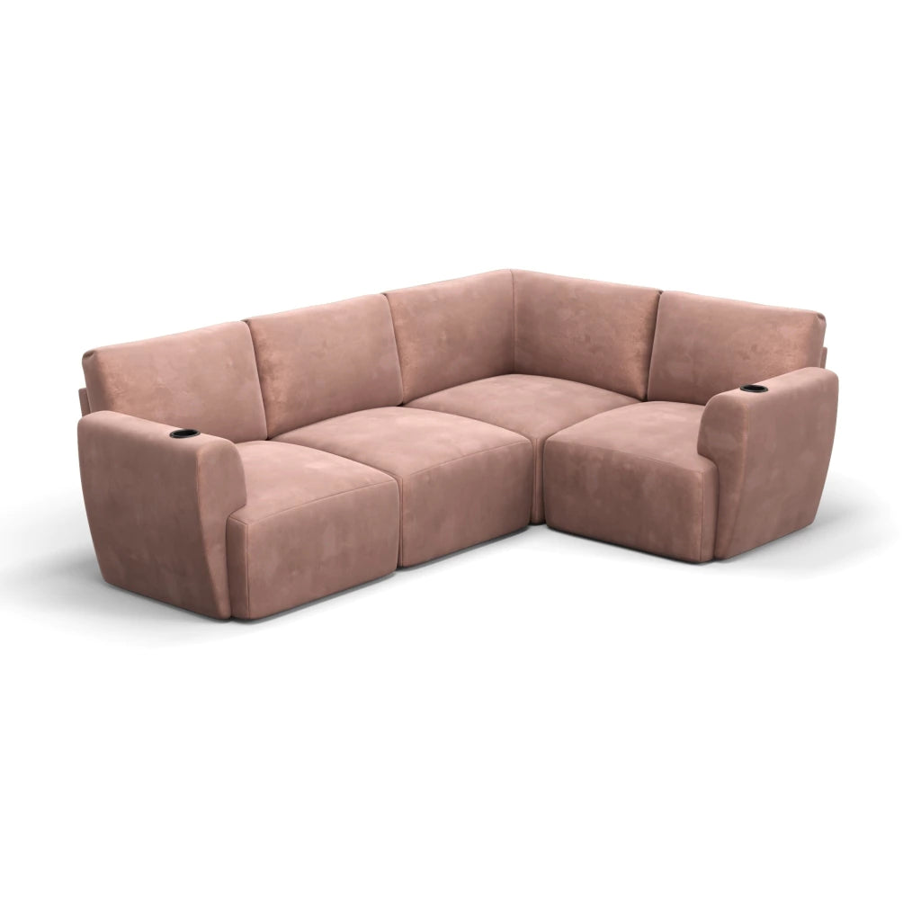 Sofá Damie Modular 4 Lugares em L + Apoio de Pé Grátis (Puff)