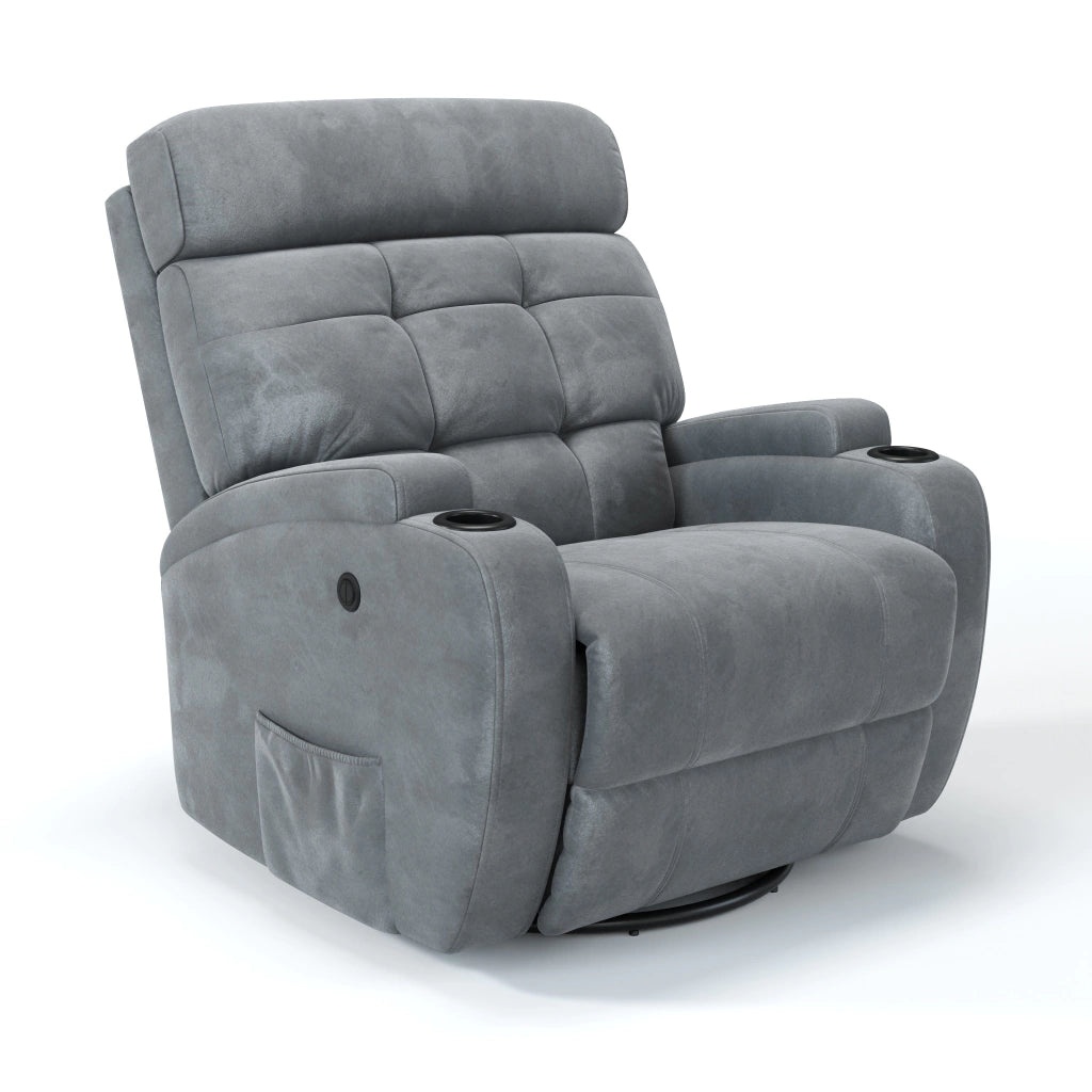 Poltrona Reclinável Elétrica Base Giro e Balanço Damie