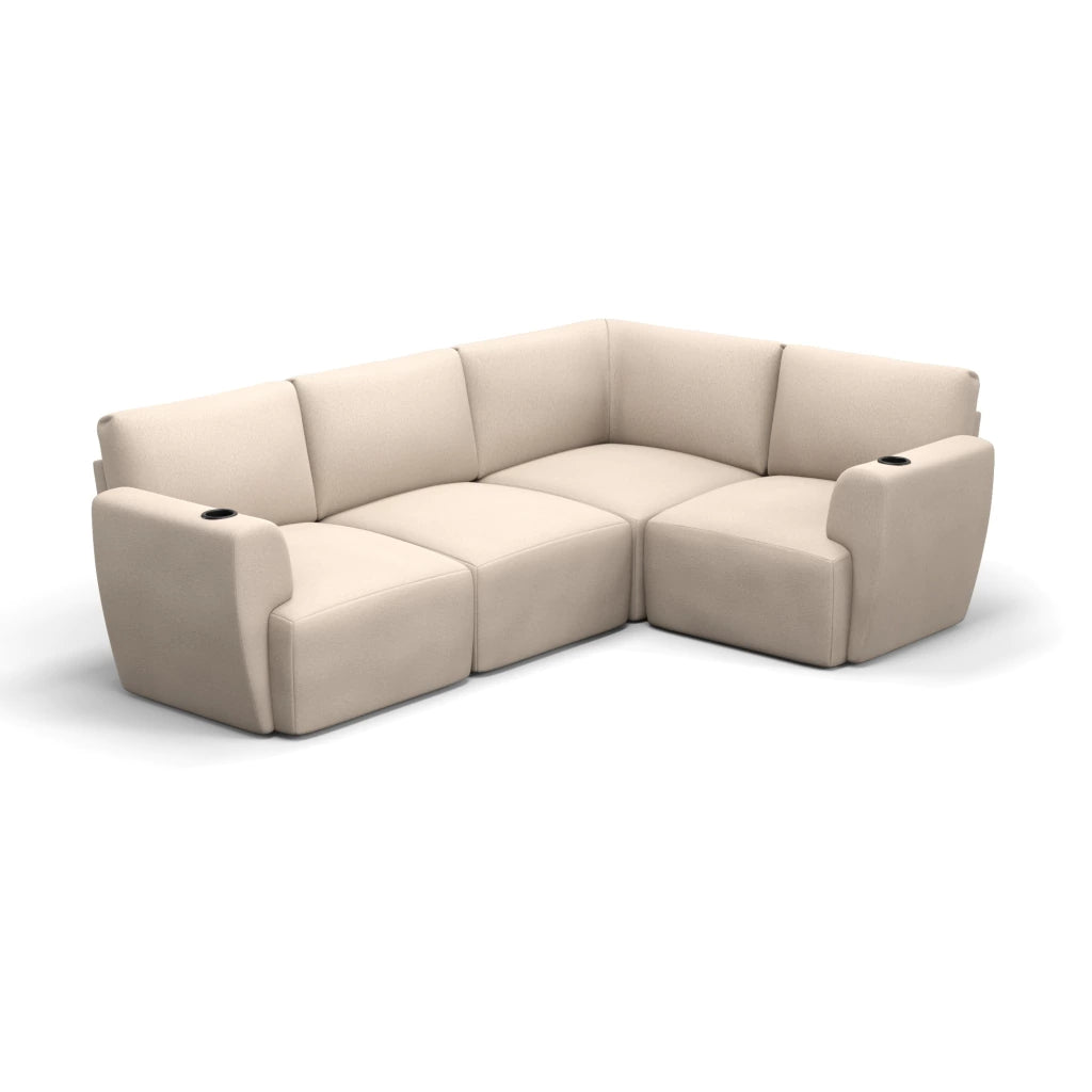 Sofá Damie Na Caixa Modular 4 Lugares em L + Apoio de Pé Grátis (Puff)