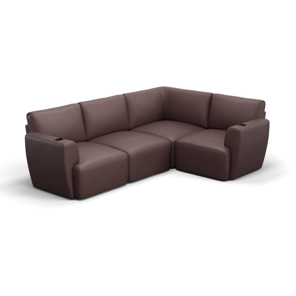 Sofá Damie Na Caixa Modular 4 Lugares em L + Apoio de Pé Grátis (Puff)