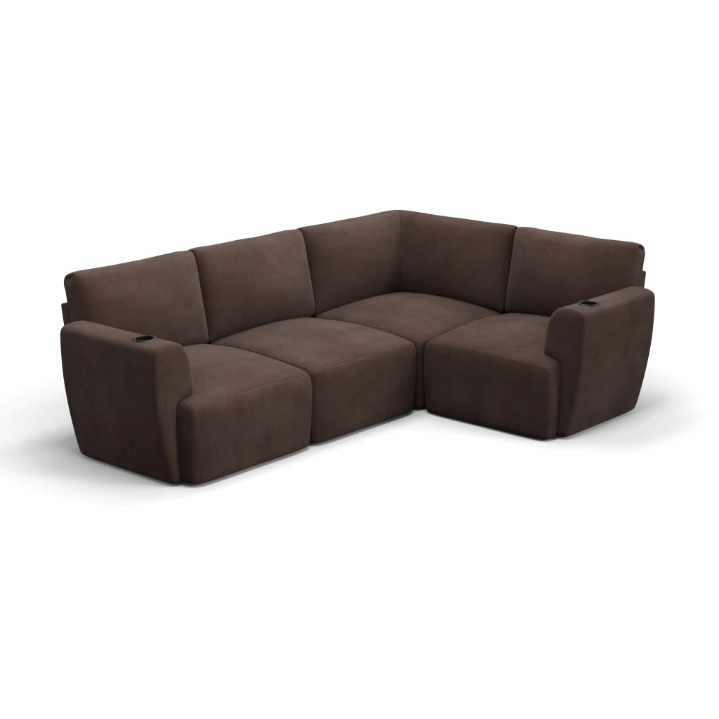 Sofá Damie Na Caixa Modular 4 Lugares em L + Apoio de Pé Grátis (Puff)