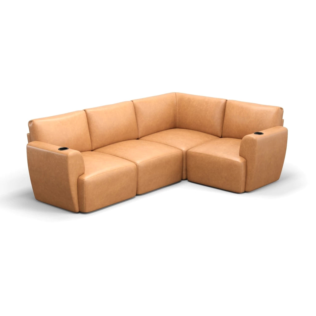 Sofá Damie Na Caixa Modular 4 Lugares em L + Apoio de Pé Grátis (Puff)