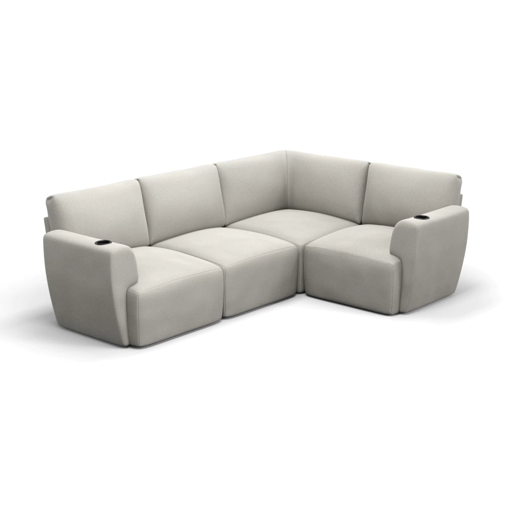 Sofá Damie Na Caixa Modular 4 Lugares em L + Apoio de Pé Grátis (Puff)