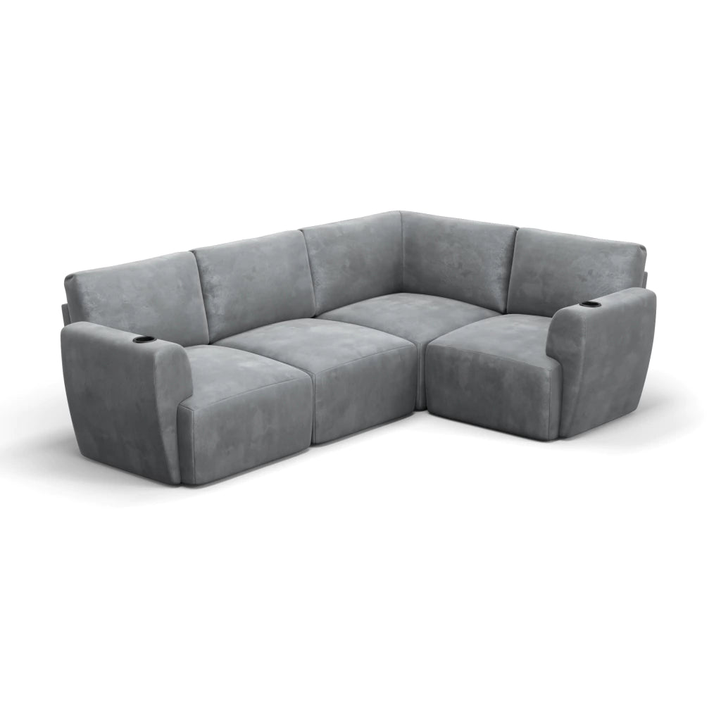 Sofá Damie Modular 4 Lugares em L + Apoio de Pé Grátis (Puff)