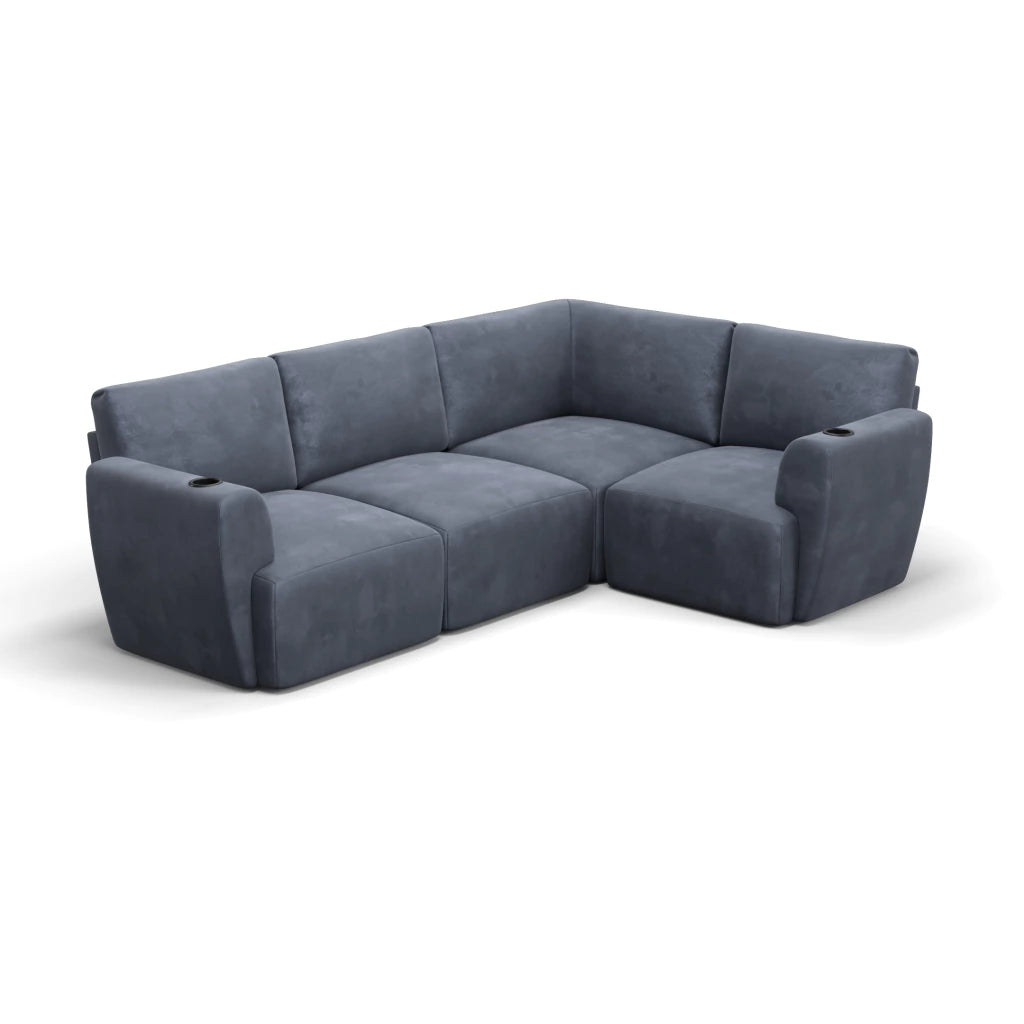 Sofá Damie Na Caixa Modular 4 Lugares em L + Apoio de Pé Grátis (Puff)