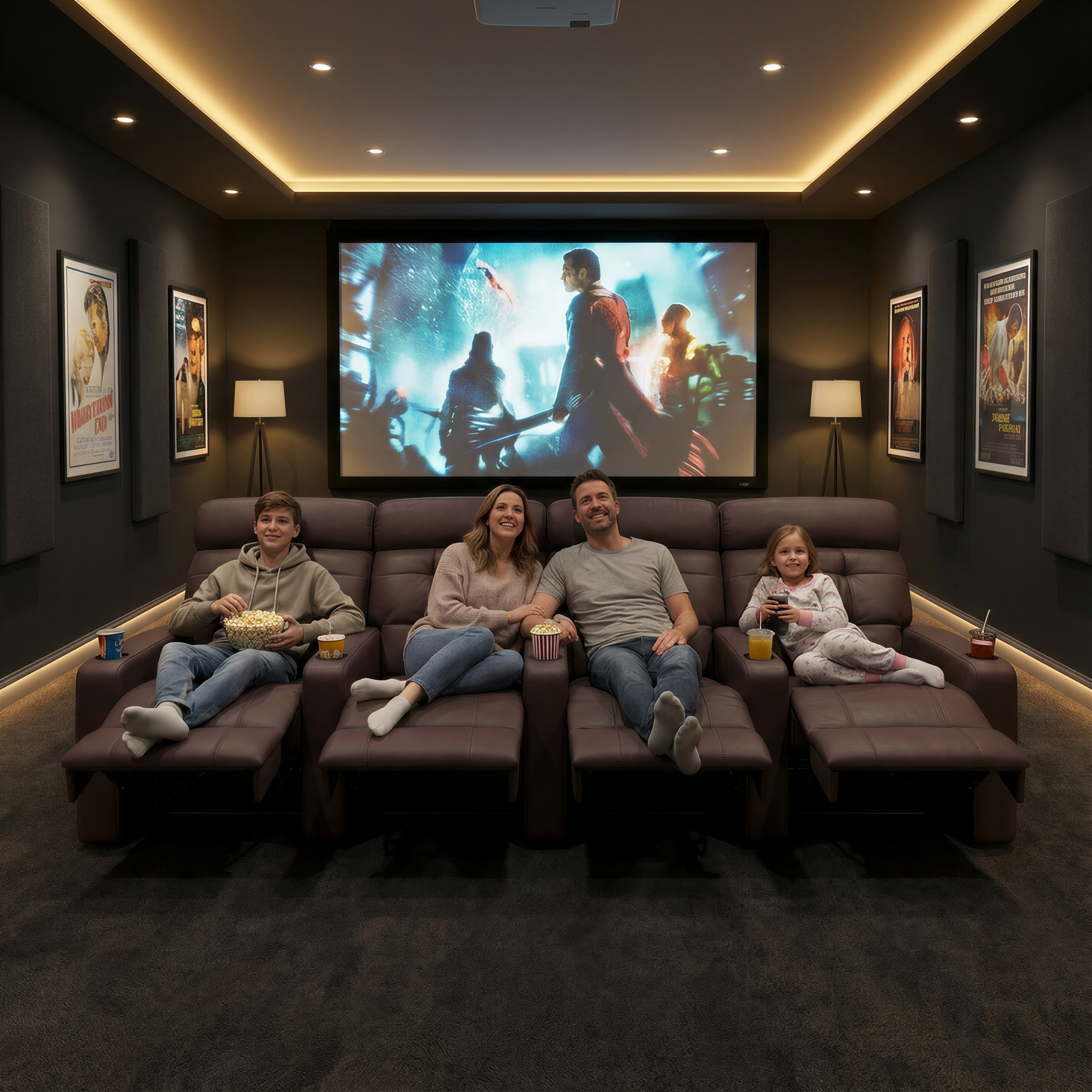 Poltrona Cinema Damie 4 Lugares COM Braço no meio - Manual