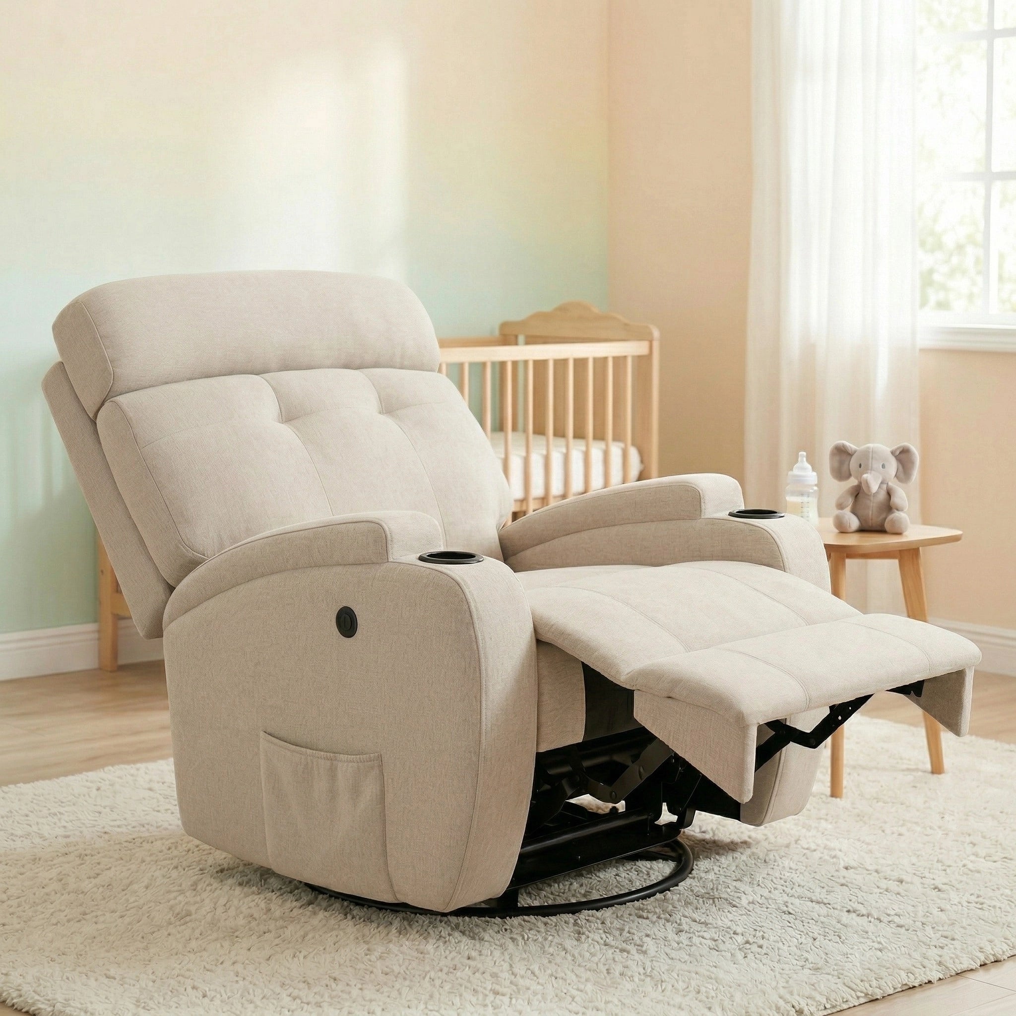 Poltrona Reclinável Elétrica Base Giro e Balanço Damie