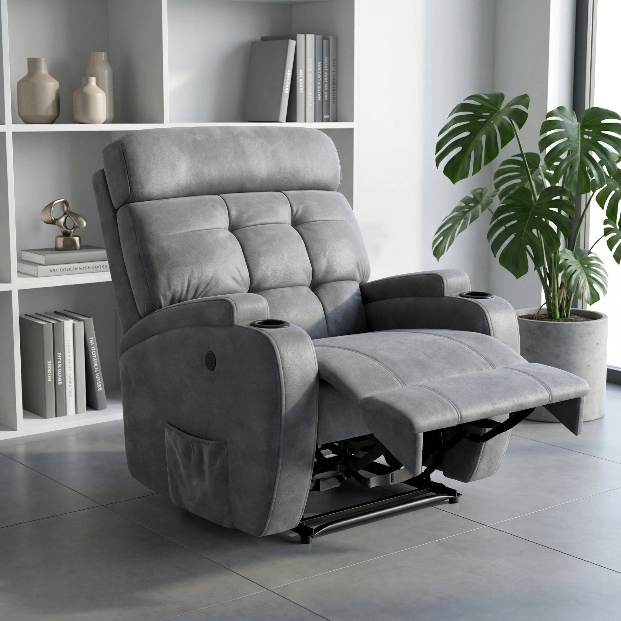 Poltrona Reclinável Elétrica Base Fixa Damie