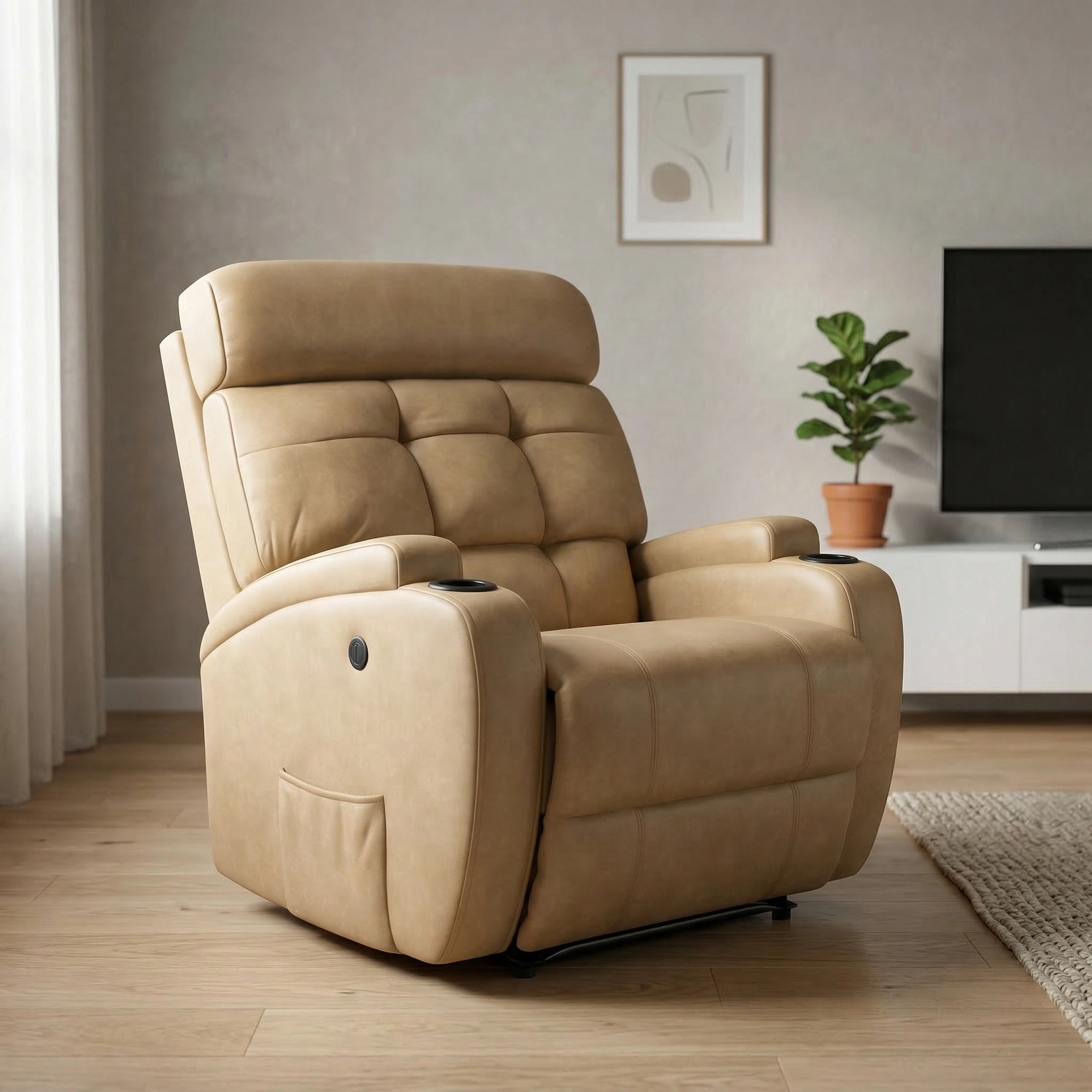 Poltrona Reclinável Elétrica Base Fixa Damie