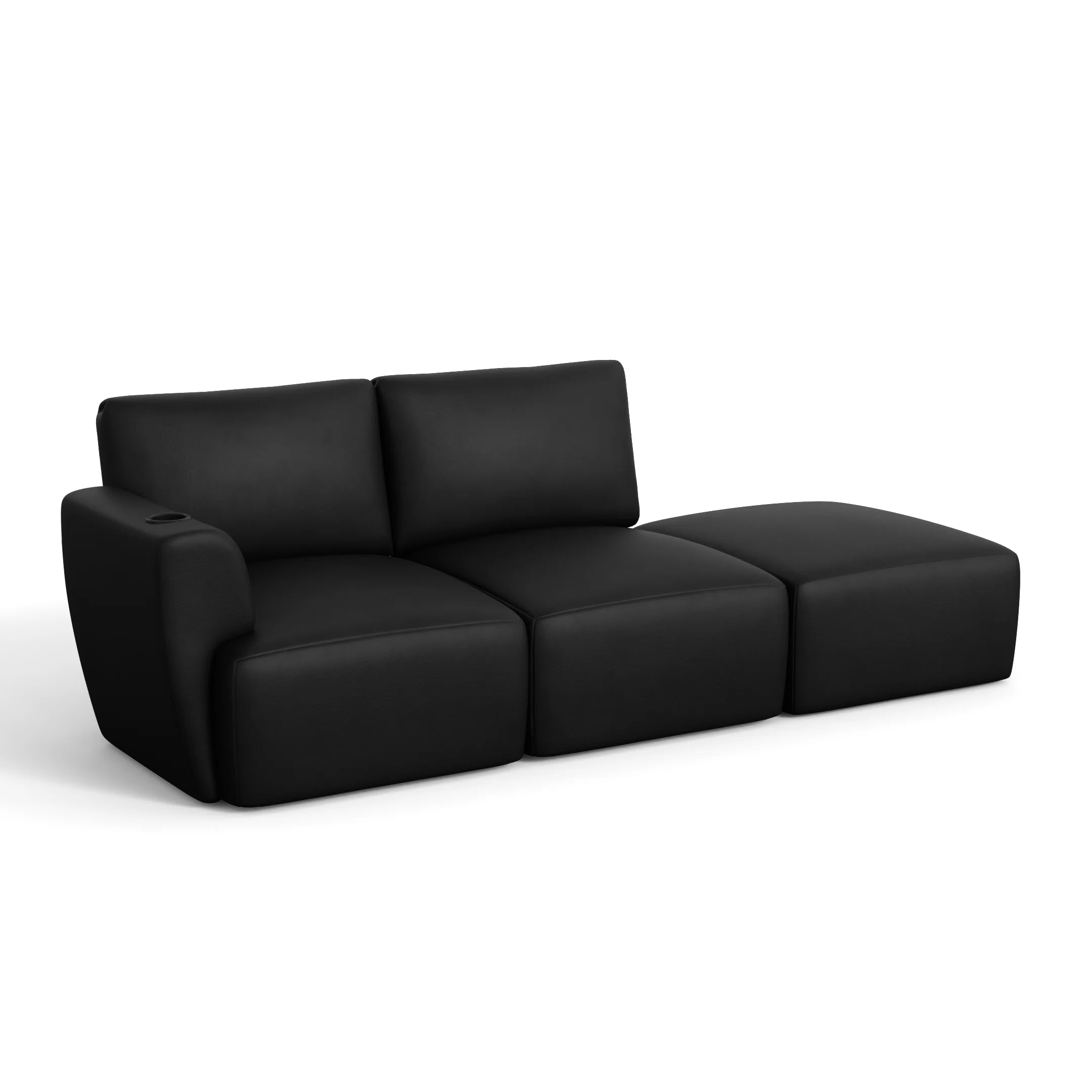 Sofá Damie na Caixa Modular 2 Lugares com 1 Braço + Apoio de Pé Grátis (Puff)