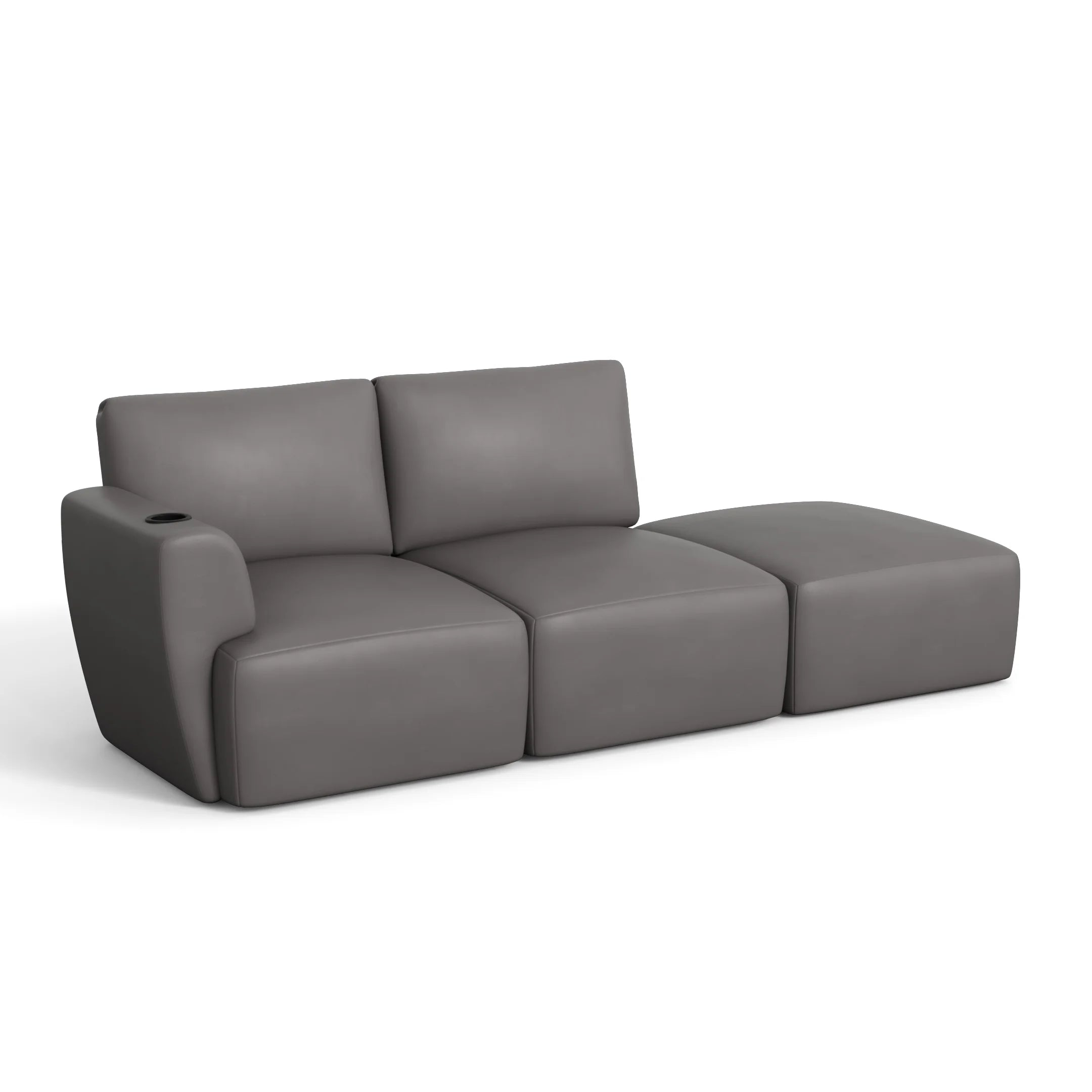 Sofá Damie na Caixa Modular 2 Lugares com 1 Braço + Apoio de Pé Grátis (Puff)