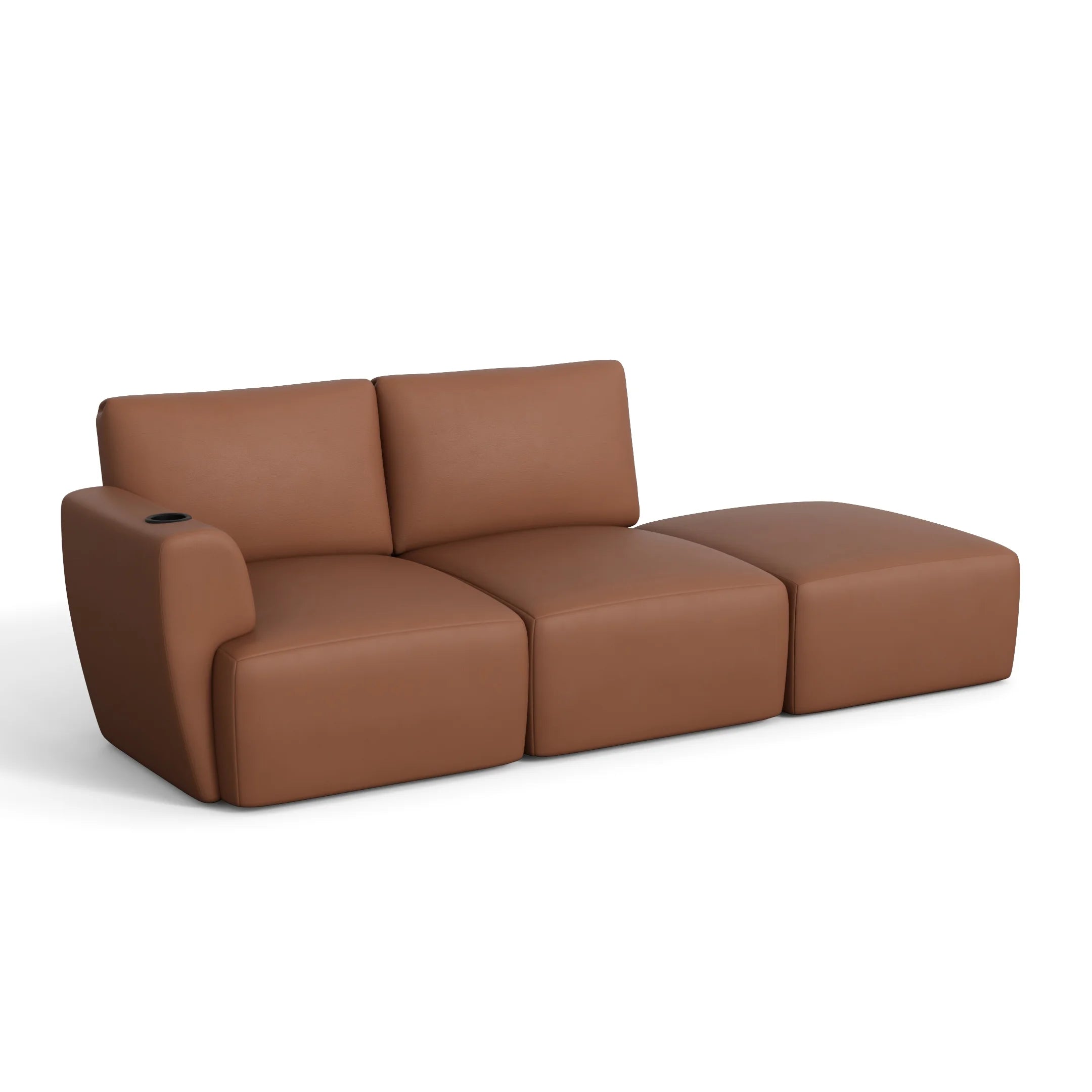 Sofá Damie na Caixa Modular 2 Lugares com 1 Braço + Apoio de Pé Grátis (Puff)