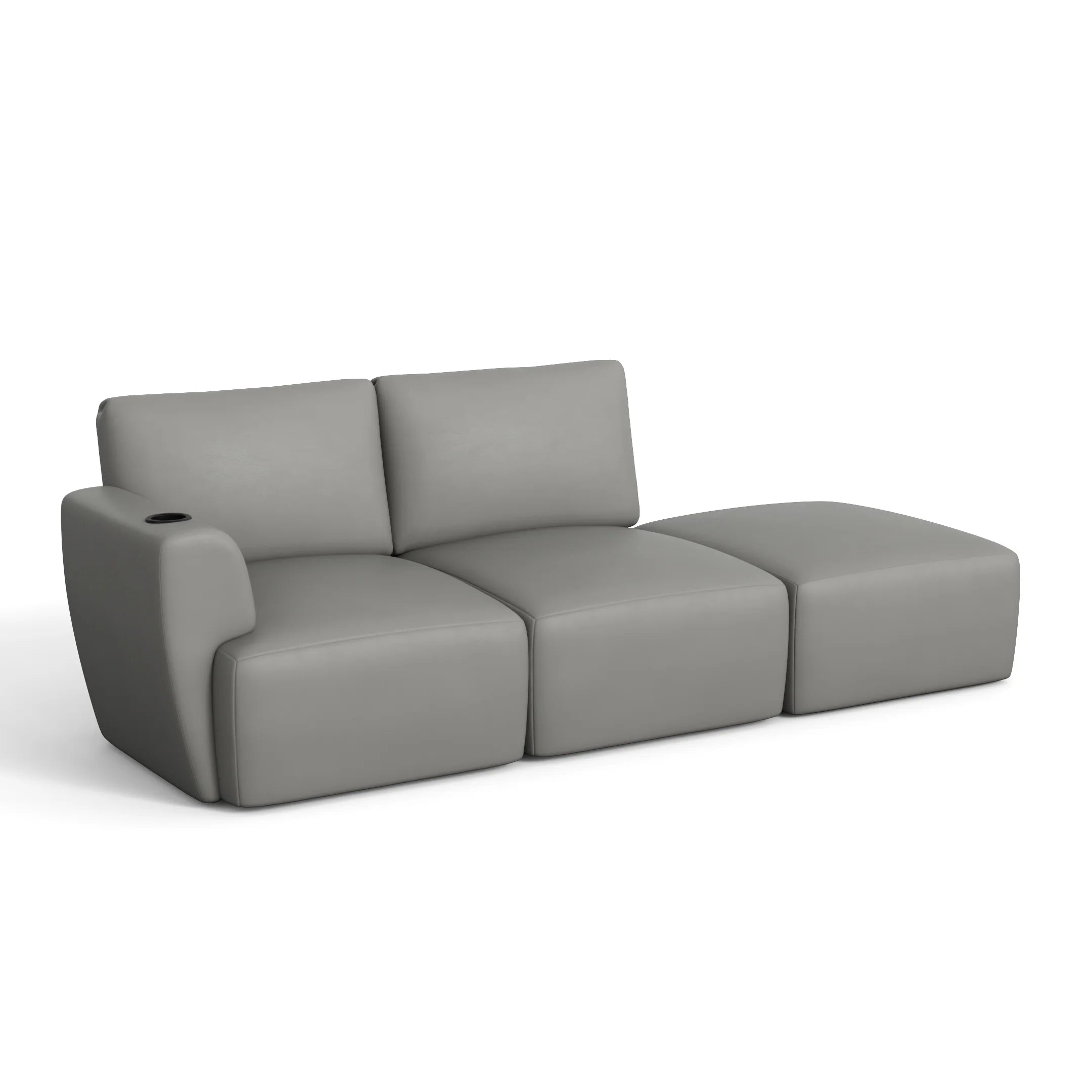 Sofá Damie na Caixa Modular 2 Lugares com 1 Braço + Apoio de Pé Grátis (Puff)