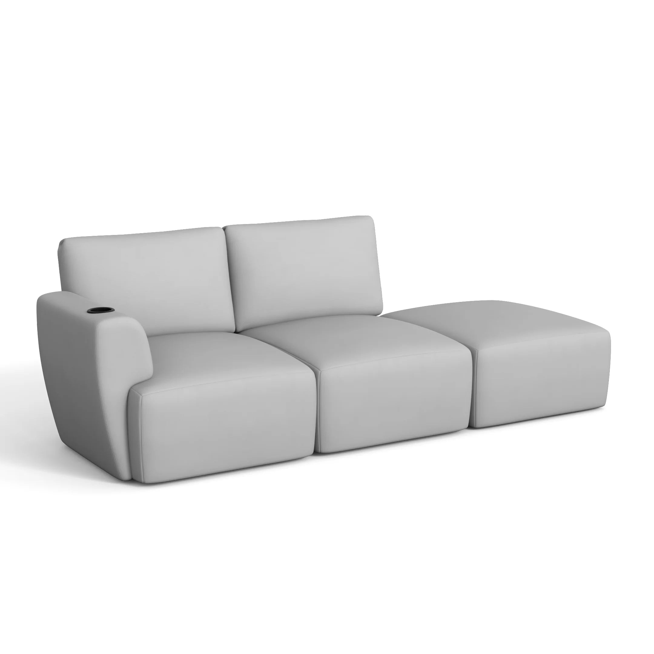 Sofá Damie na Caixa Modular 2 Lugares com 1 Braço + Apoio de Pé Grátis (Puff)