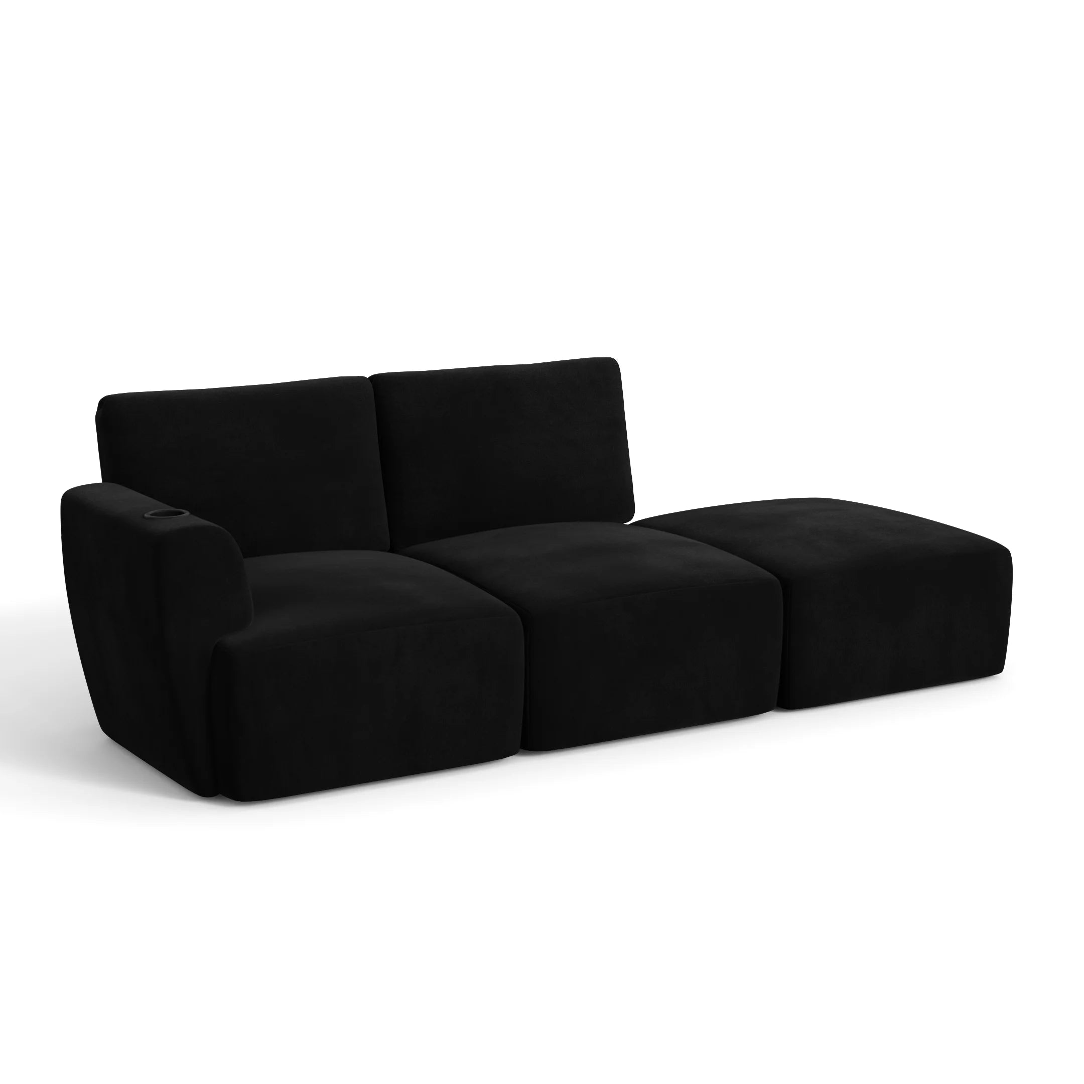 Sofá Damie na Caixa Modular 2 Lugares com 1 Braço + Apoio de Pé Grátis (Puff)