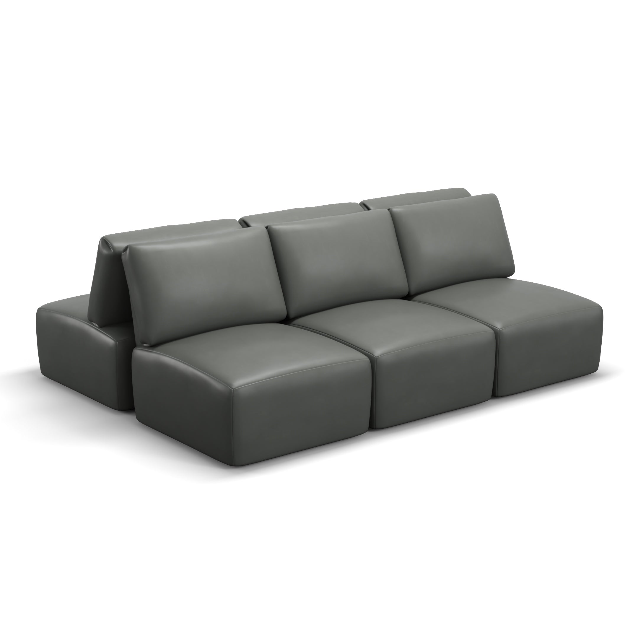 Sofá Damie Na Caixa Modular 6 Lugares em formato Ilha + Apoio de Pé Grátis (Puff)