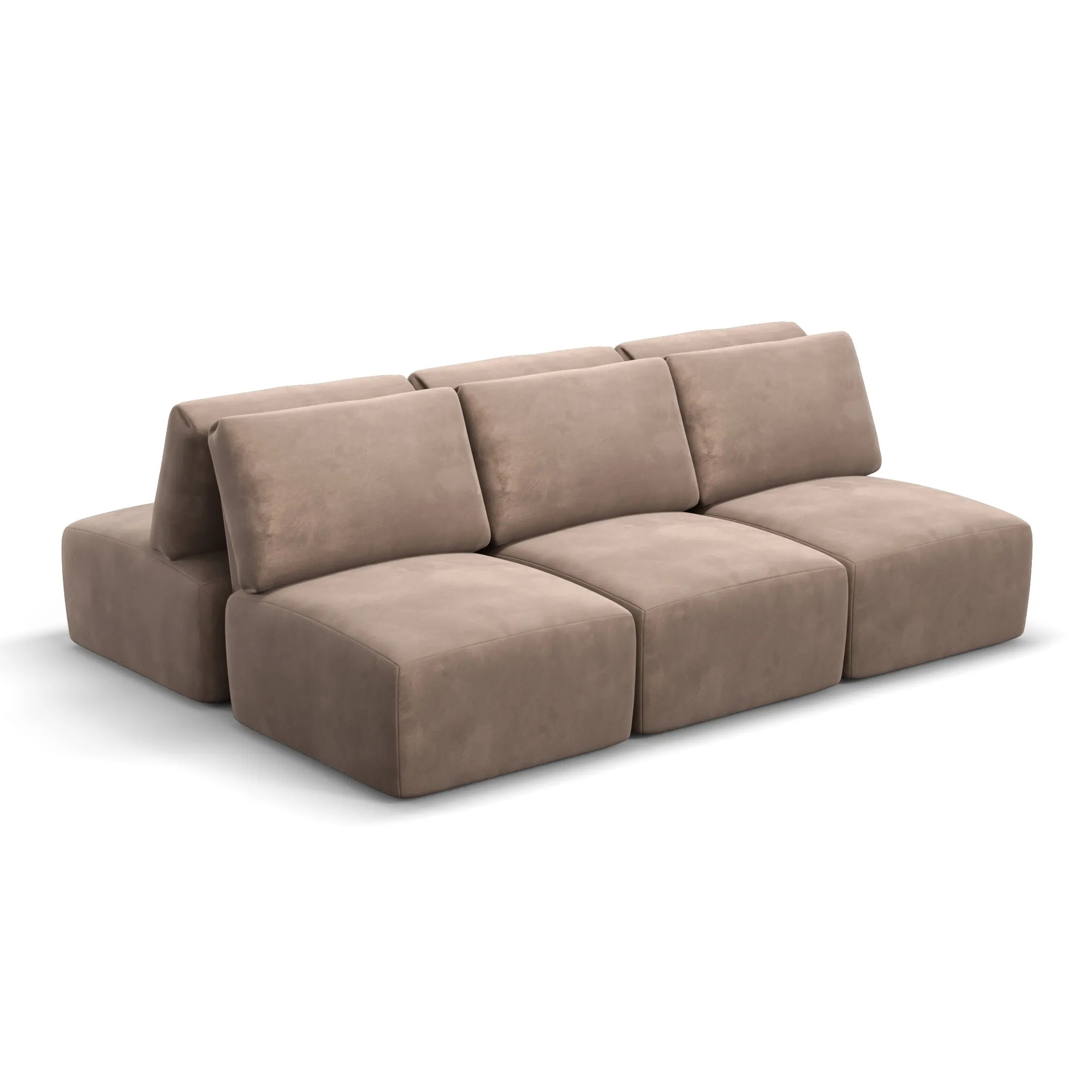 Sofá Damie Na Caixa Modular 6 Lugares em formato Ilha + Apoio de Pé Grátis (Puff)