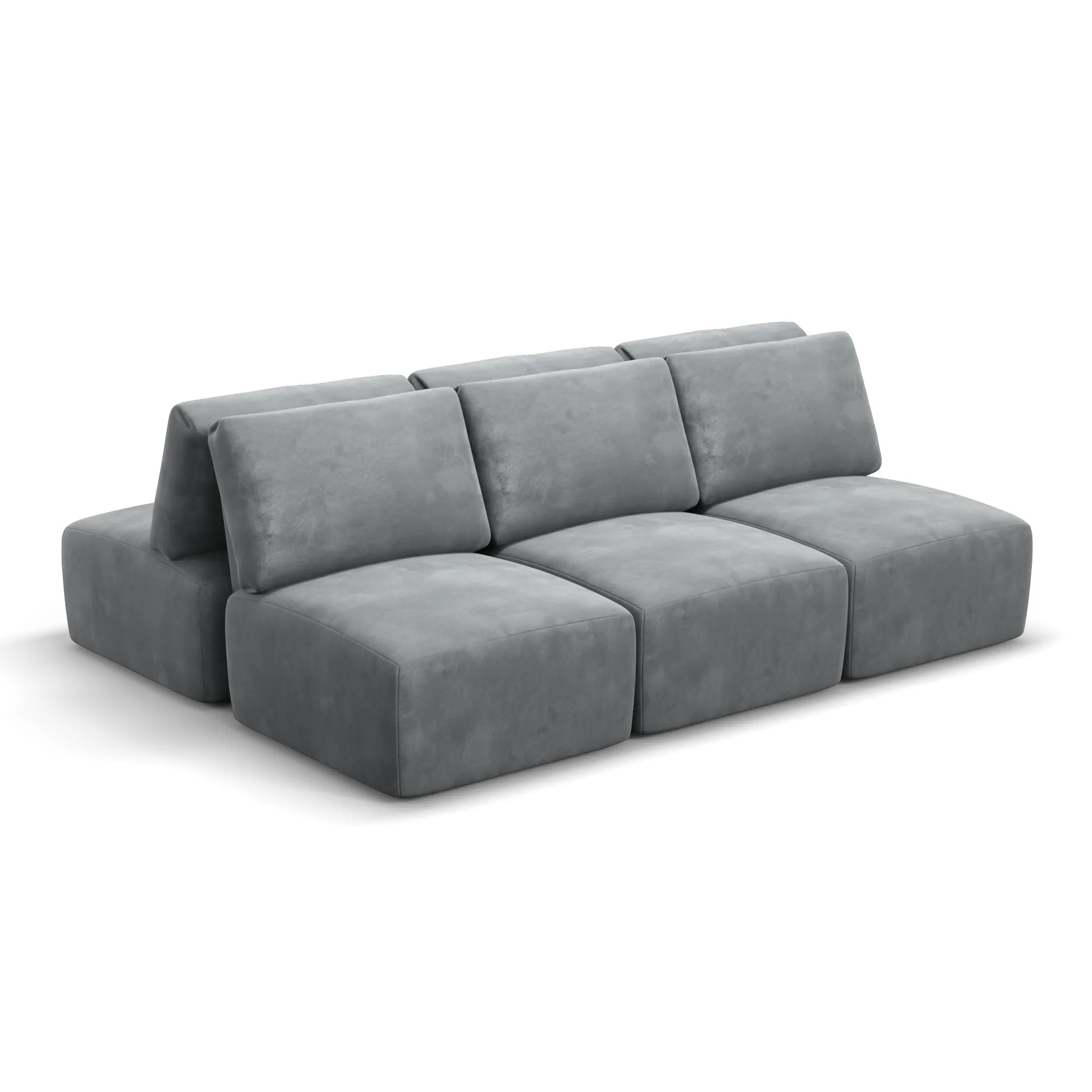 Sofá Damie Na Caixa Modular 6 Lugares em formato Ilha + Apoio de Pé Grátis (Puff)