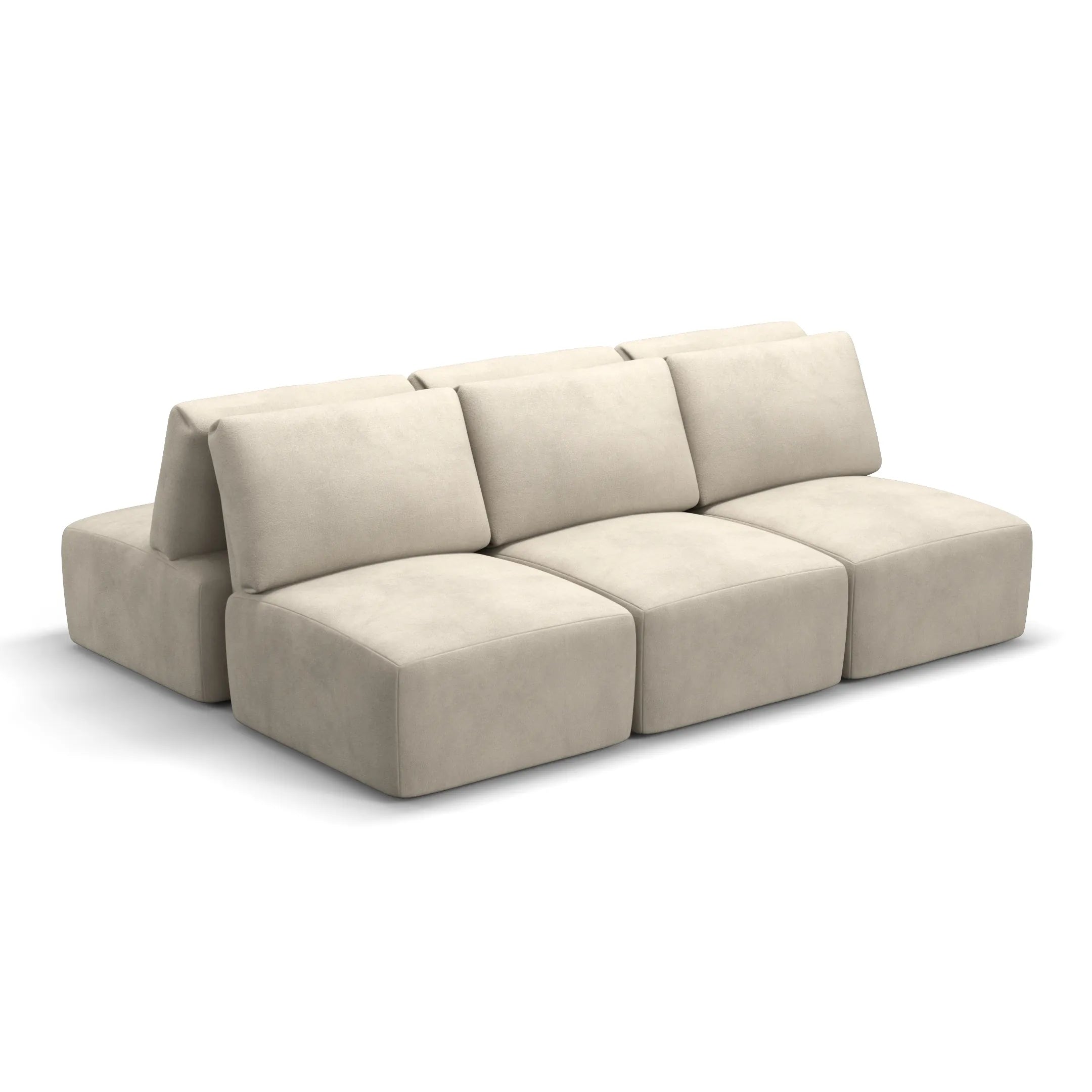 Sofá Damie Na Caixa Modular 6 Lugares em formato Ilha + Apoio de Pé Grátis (Puff)