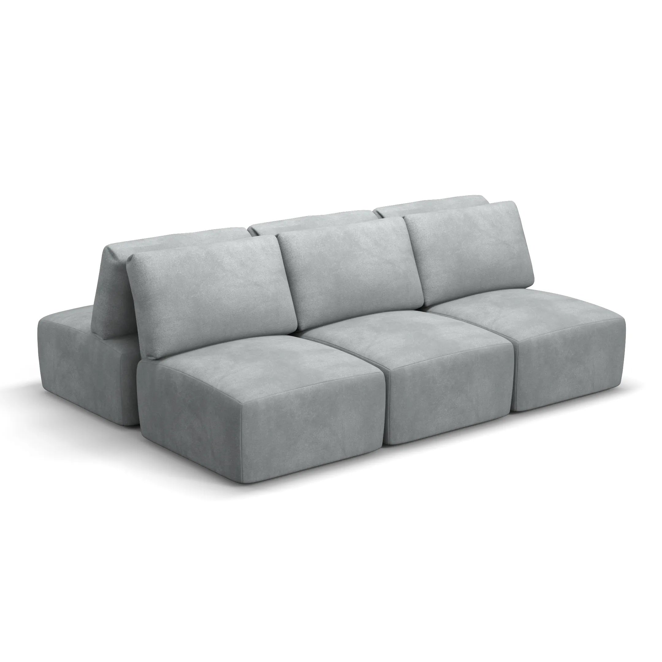 Sofá Damie Na Caixa Modular 6 Lugares em formato Ilha + Apoio de Pé Grátis (Puff)