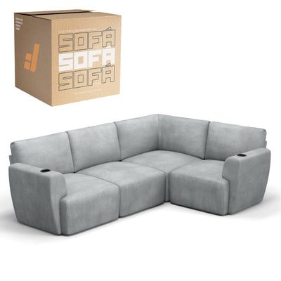 Sofá Damie Modular 4 Lugares em L ambientado