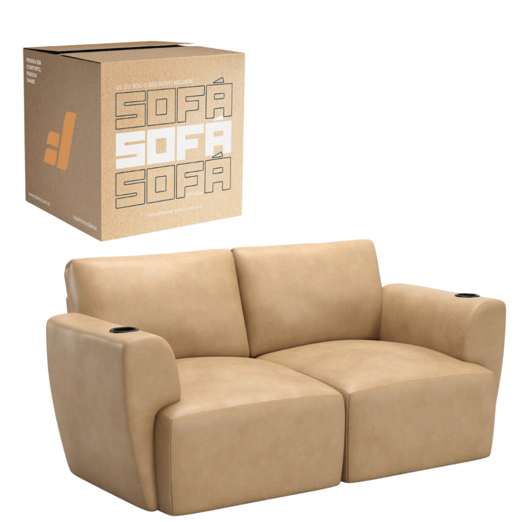 Sofá Damie Na Caixa Modular 2 Lugares