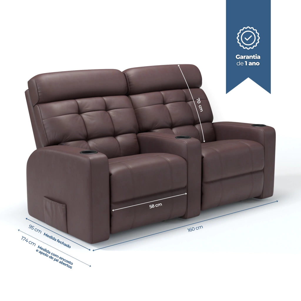 Poltrona Cinema Damie 2 Lugares COM Braço no meio - Manual