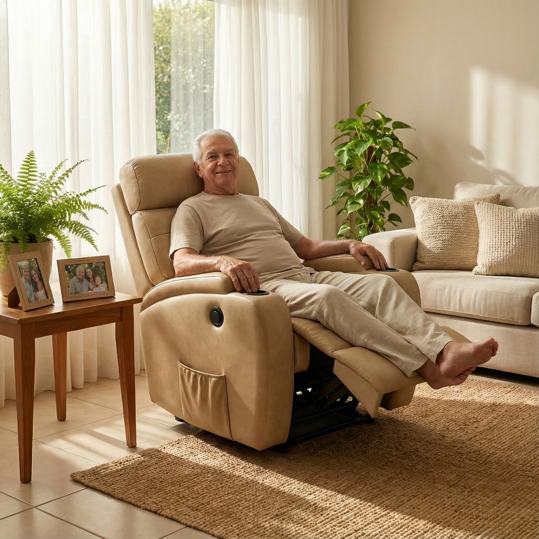 Poltrona Reclinável Elétrica Base Fixa Damie