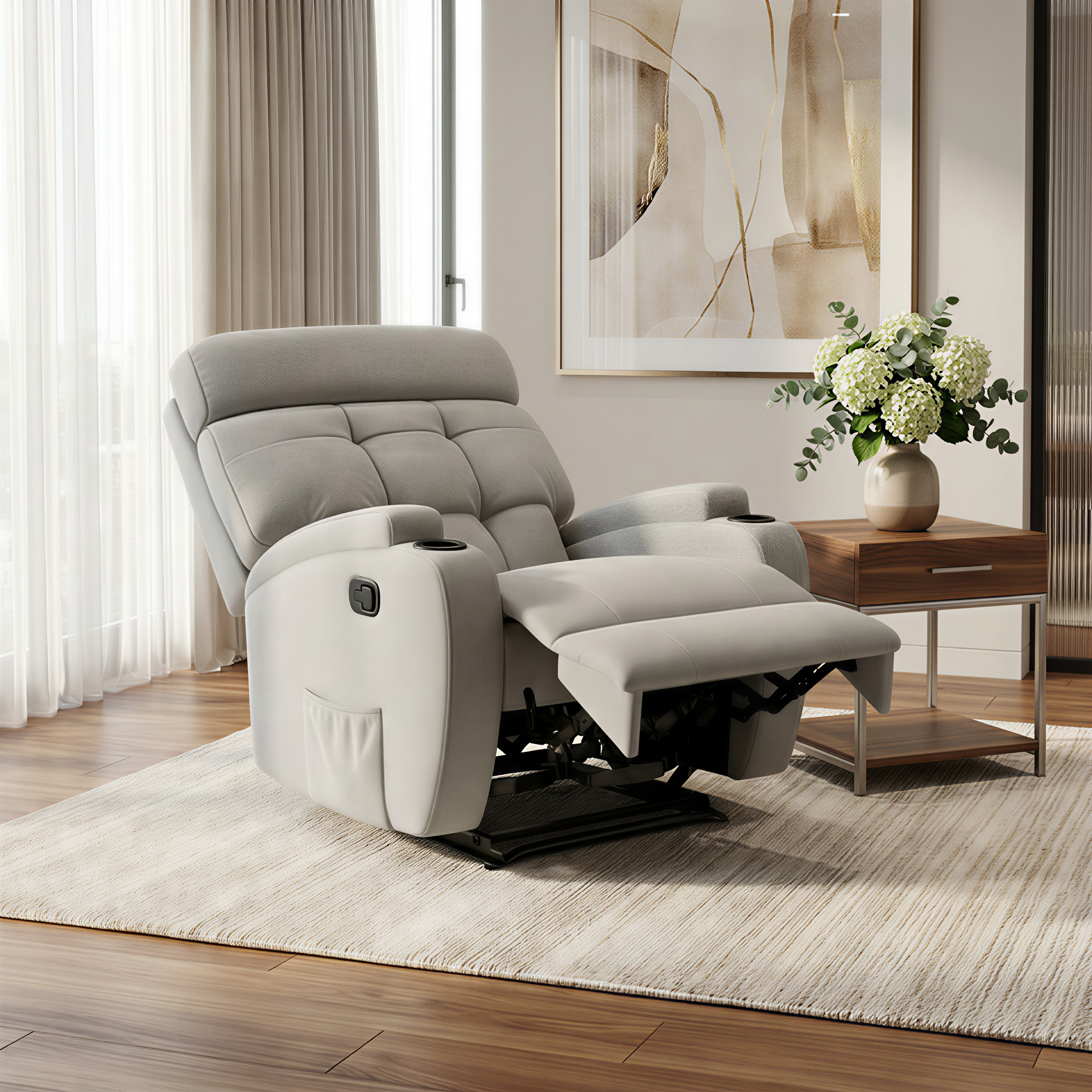 Poltrona Reclinável Damie Manual Fixa com Gatilho