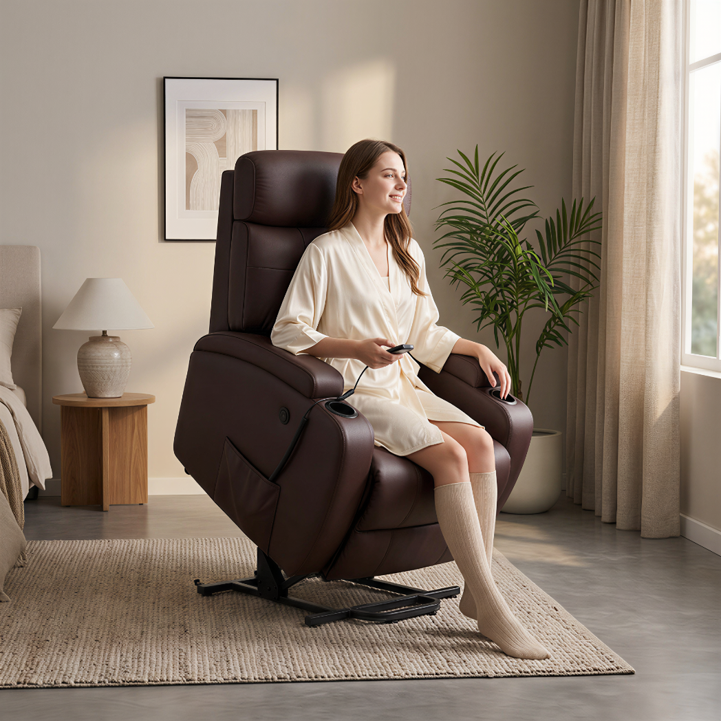 Poltrona Reclinável Elétrica Base Fixa com Elevação Damie