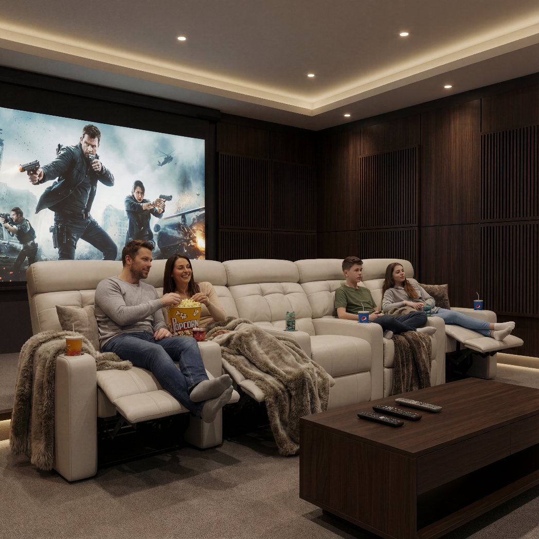 Poltrona Cinema Damie 5 Lugares COM Braço no meio - Manual