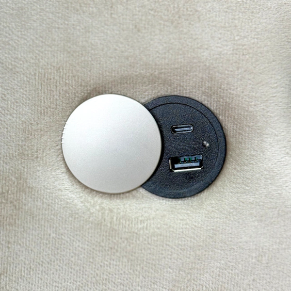 Módulo USB tipo A e C para embutir.