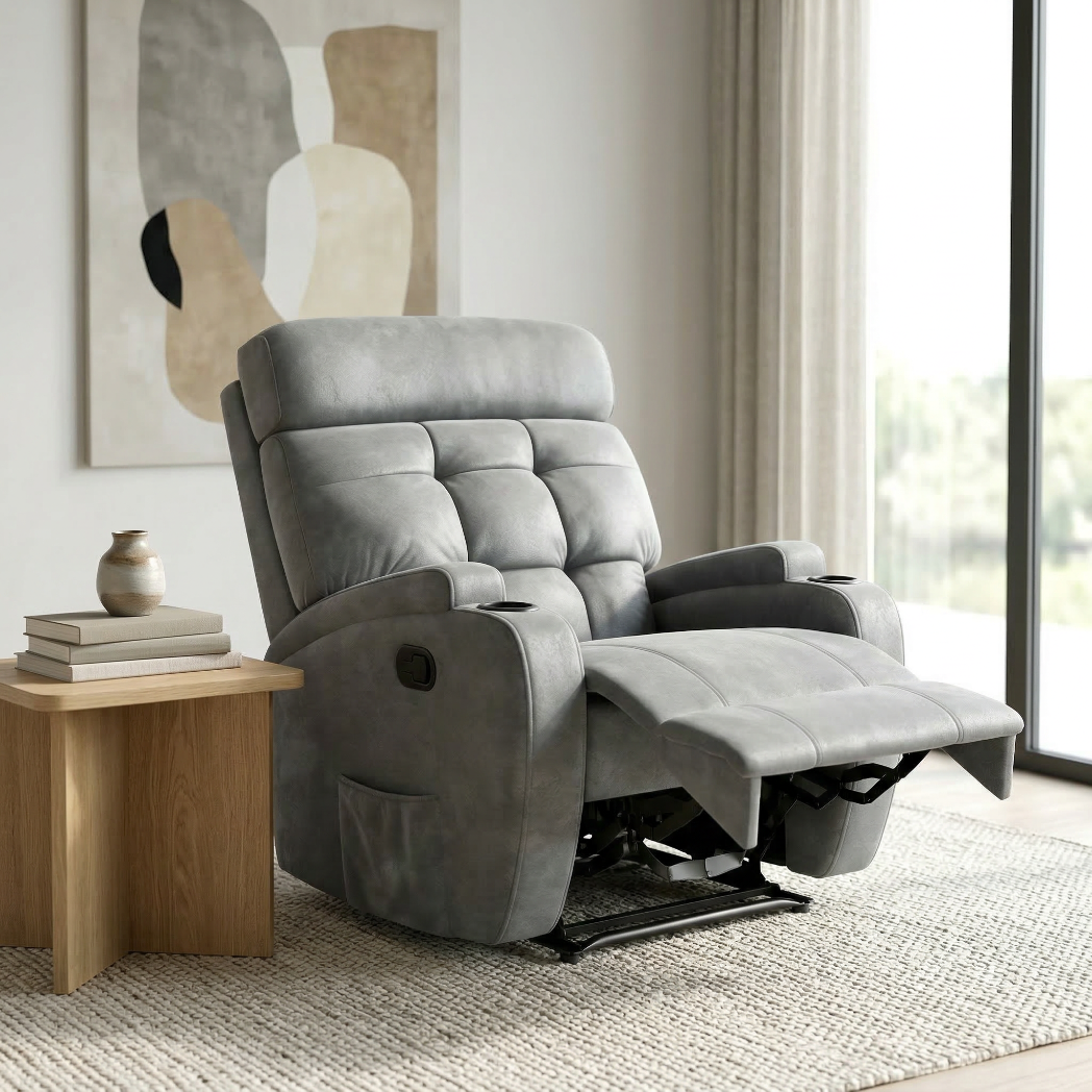 Poltrona Reclinável Manual Base Fixa com Gatilho Damie