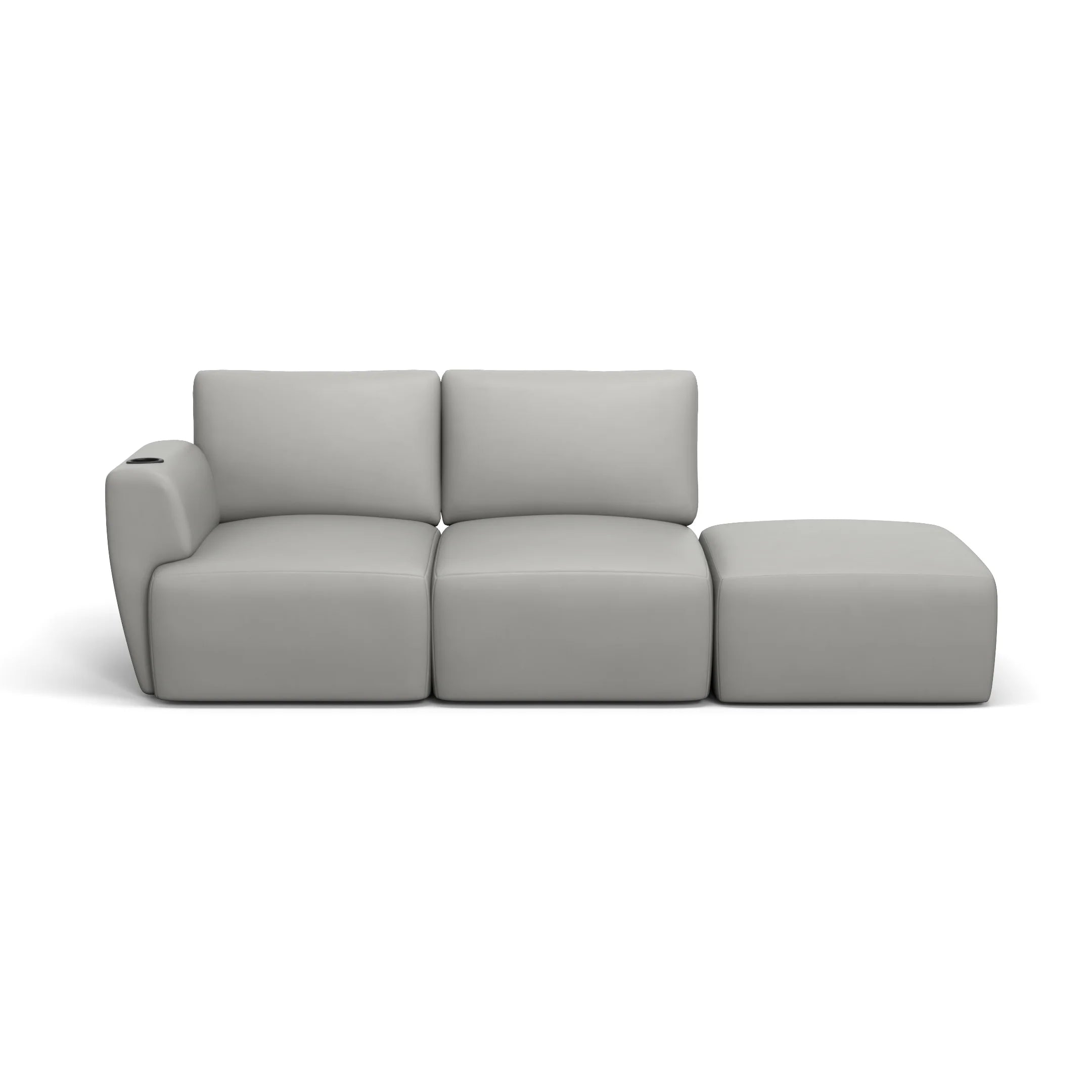 Sofá Damie na Caixa Modular 2 Lugares com 1 Braço e Apoio de Pés Grátis