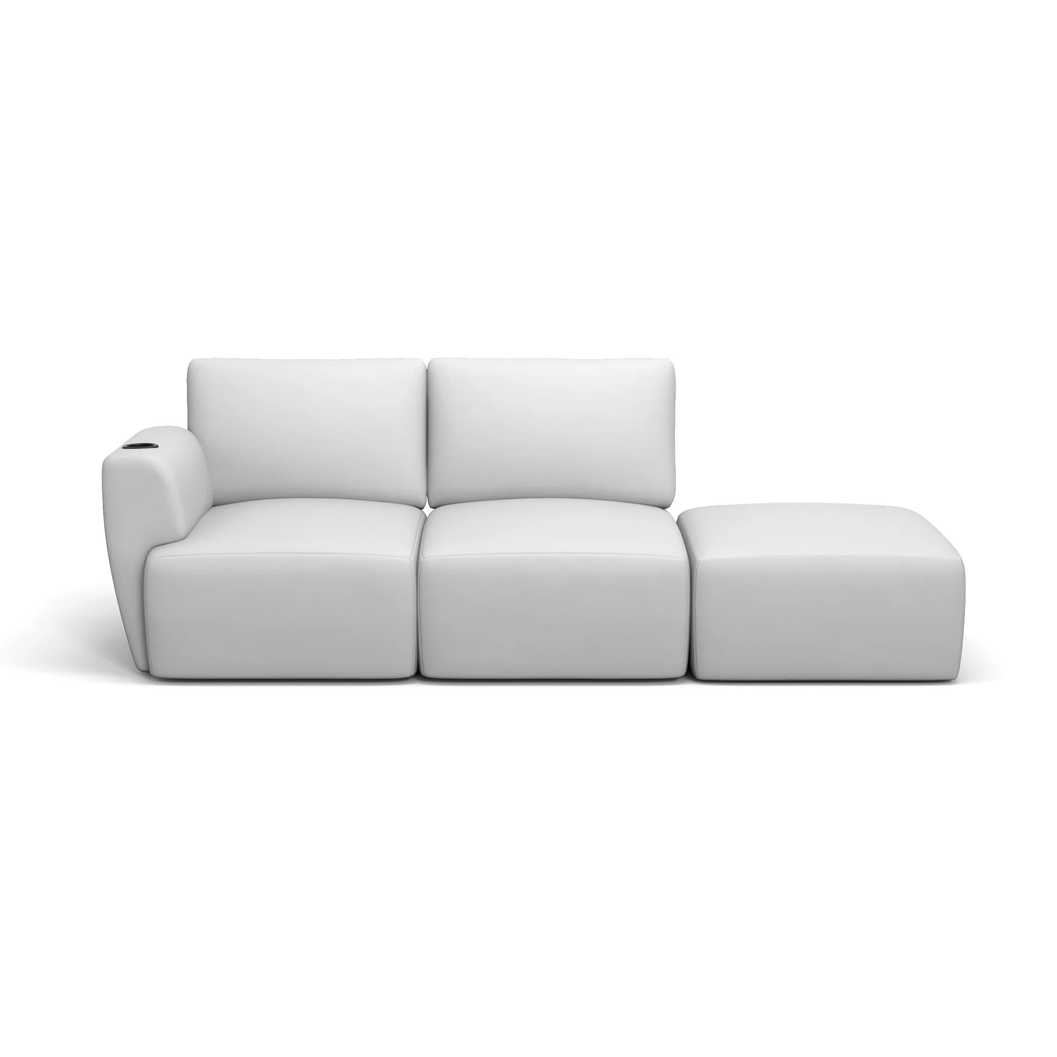 Sofá Damie na Caixa Modular 2 Lugares com 1 Braço e Apoio de Pés Grátis