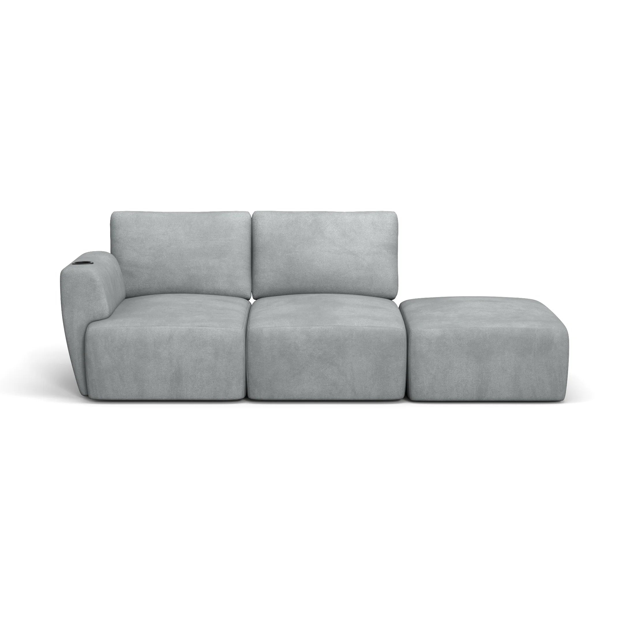Sofá Damie na Caixa Modular 2 Lugares com 1 Braço e Apoio de Pés Grátis