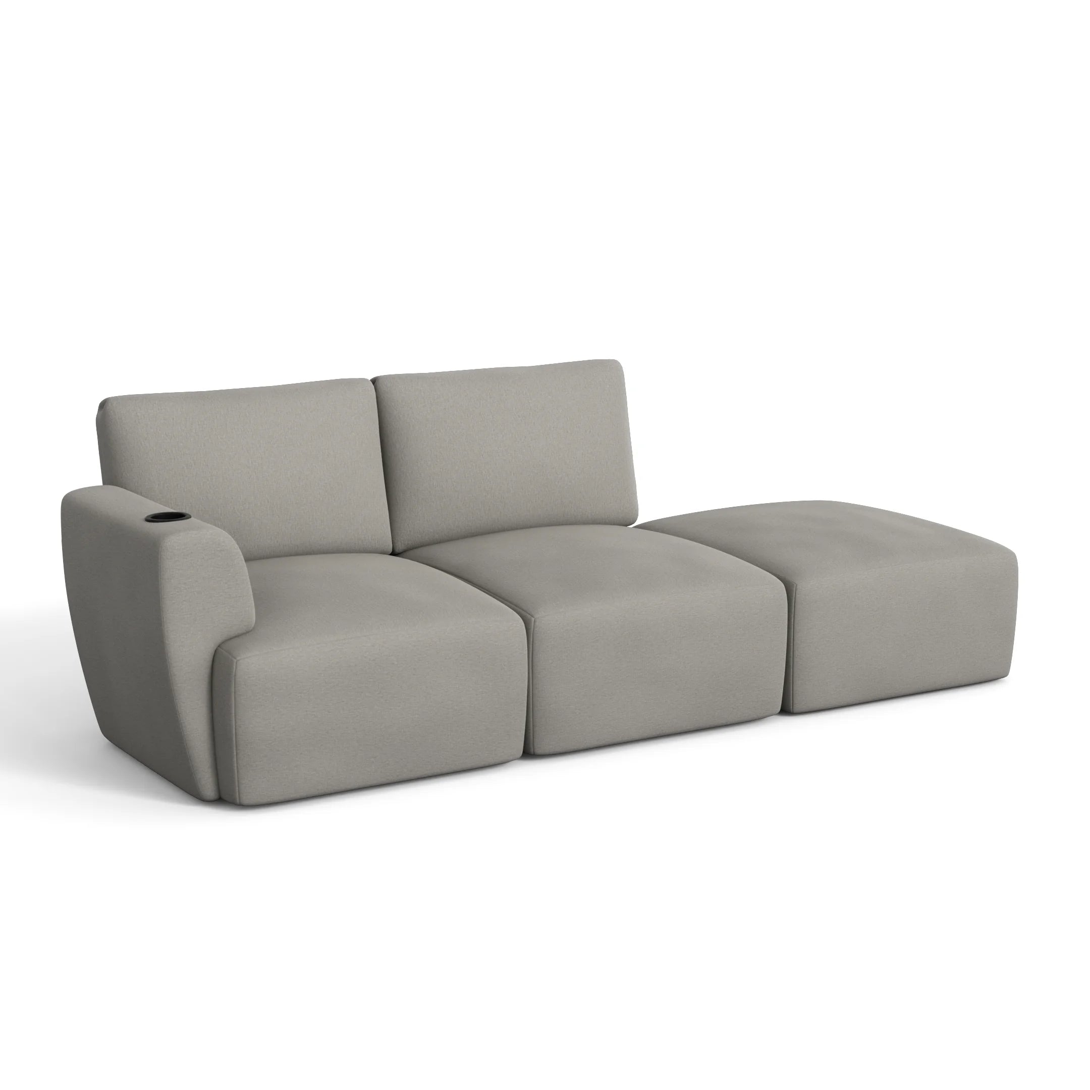 Sofá Damie na Caixa Modular 2 Lugares com 1 Braço e Apoio de Pés Grátis