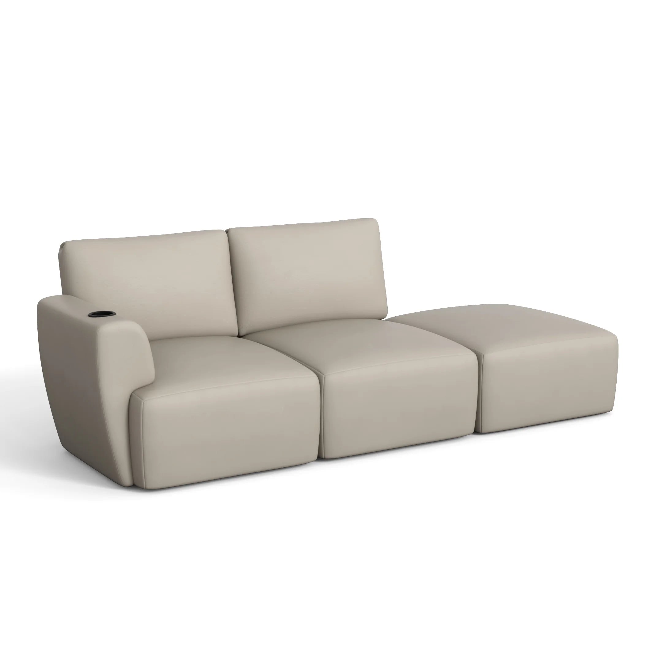 Sofá Damie na Caixa Modular 2 Lugares com 1 Braço e Apoio de Pés Grátis