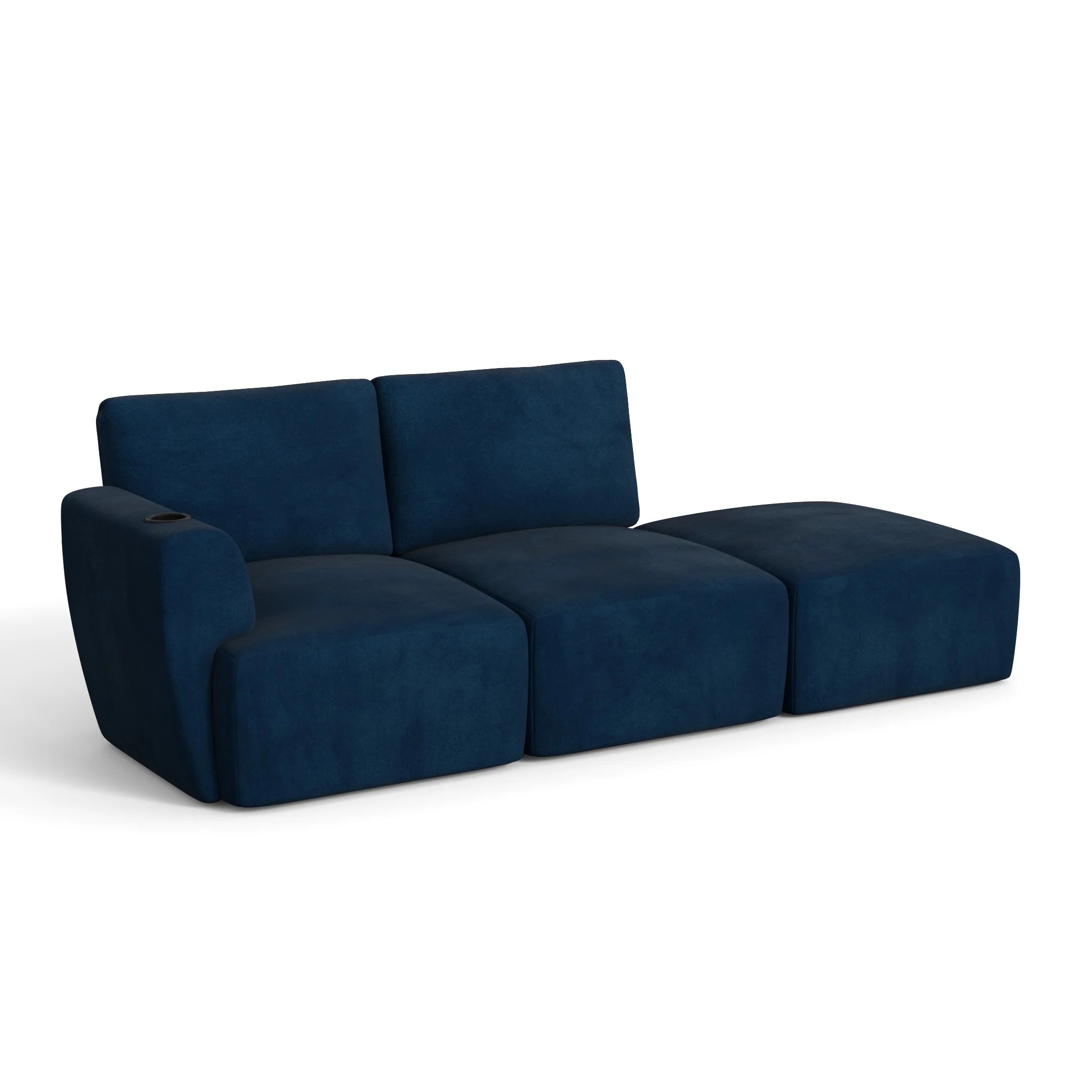 Sofá Damie na Caixa Modular 2 Lugares com 1 Braço e Apoio de Pés Grátis