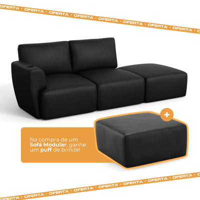 Sofá Damie Modular 2 Lugares com 1 Braço ambientado