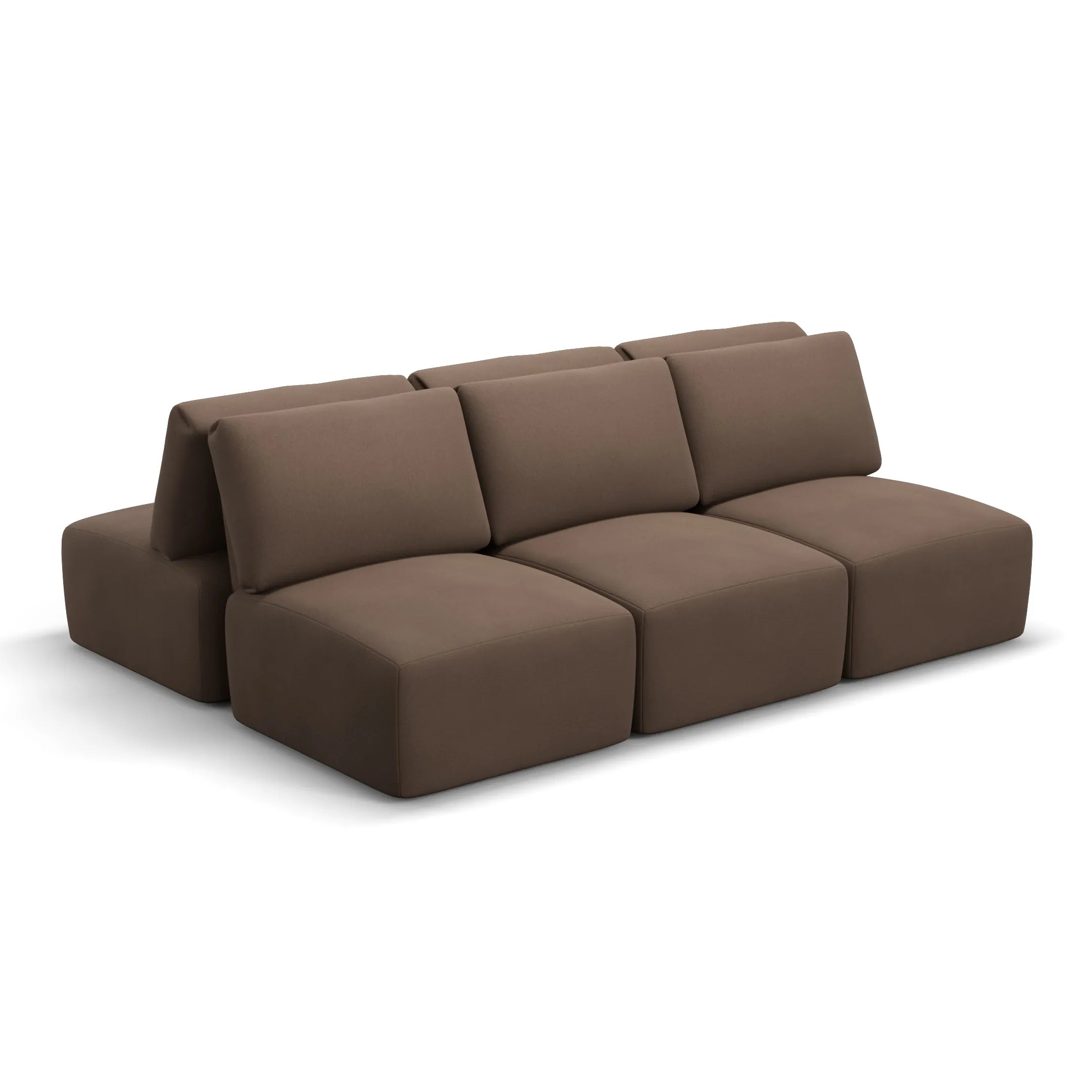 Sofá Damie Na Caixa Modular 6 Lugares em formato Ilha + Apoio de Pé Grátis (Puff)