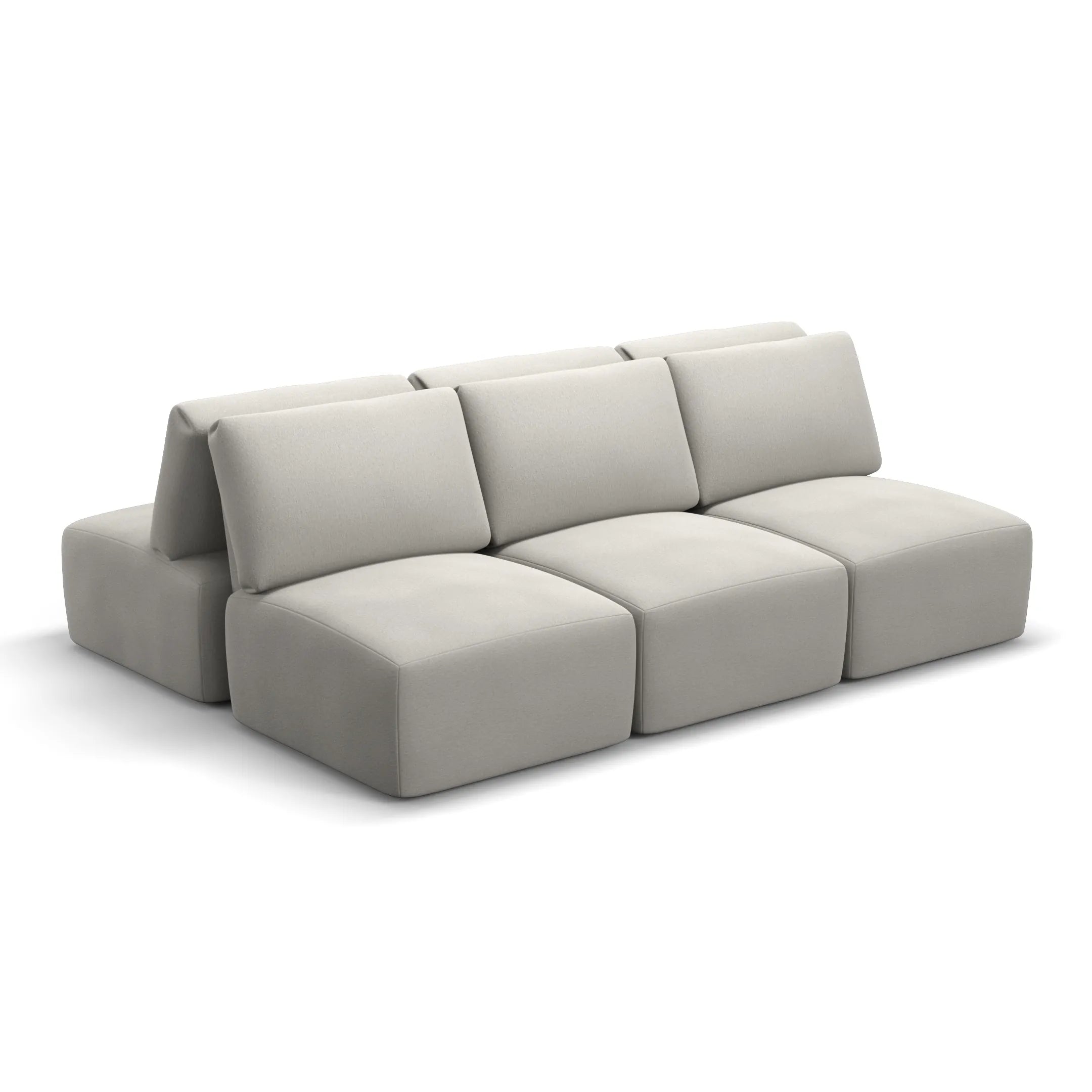 Sofá Damie Na Caixa Modular 6 Lugares em formato Ilha + Apoio de Pé Grátis (Puff)