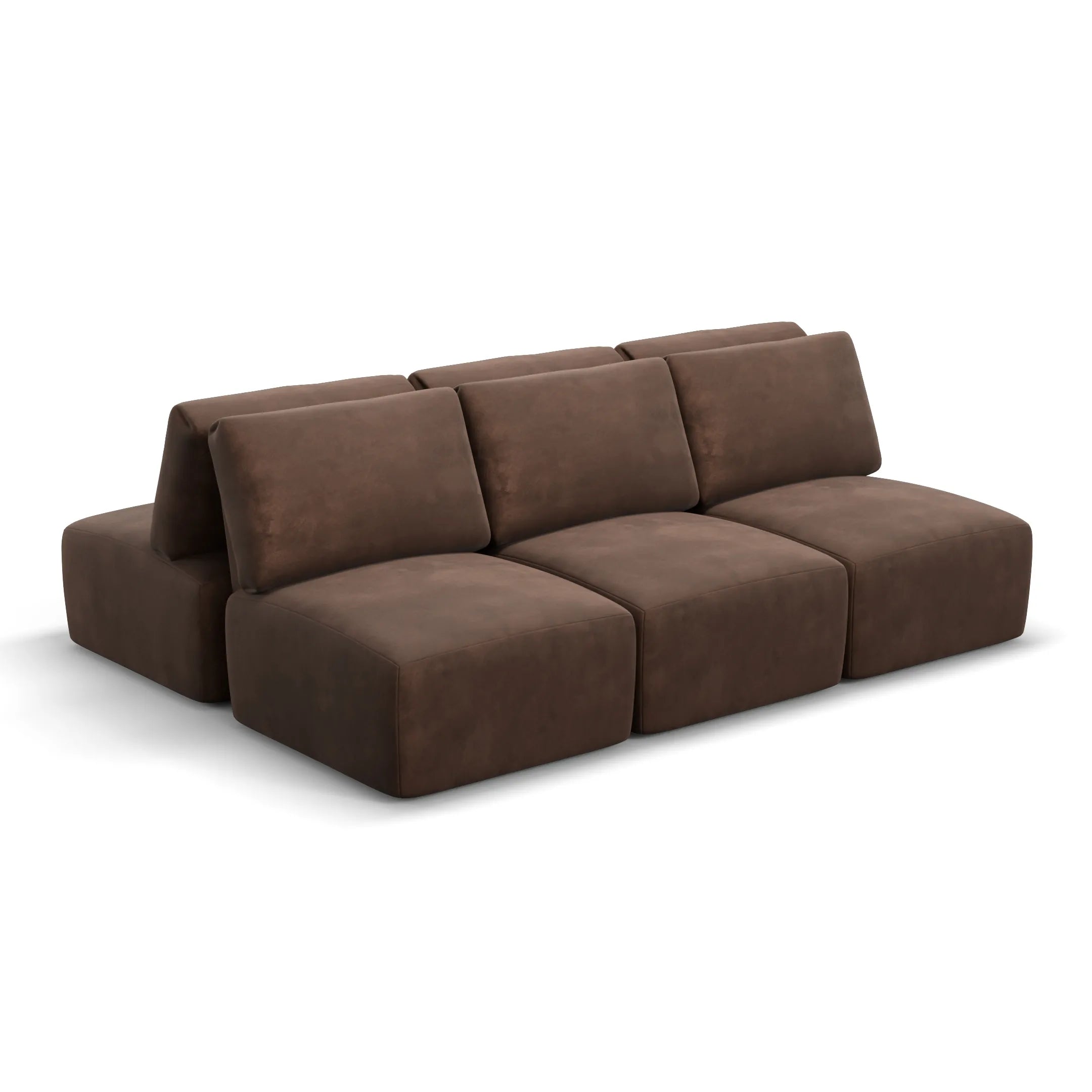 Sofá Damie Na Caixa Modular 6 Lugares em formato Ilha + Apoio de Pé Grátis (Puff)