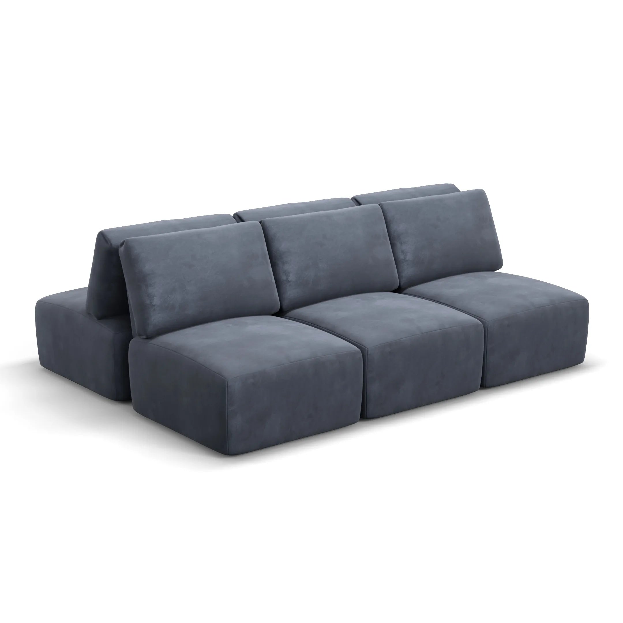 Sofá Damie Na Caixa Modular 6 Lugares em formato Ilha + Apoio de Pé Grátis (Puff)