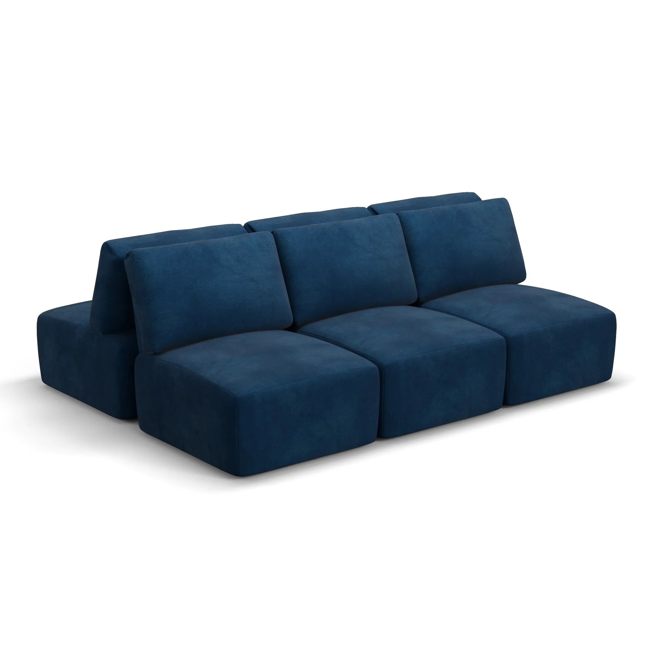 Sofá Damie Na Caixa Modular 6 Lugares em formato Ilha + Apoio de Pé Grátis (Puff)