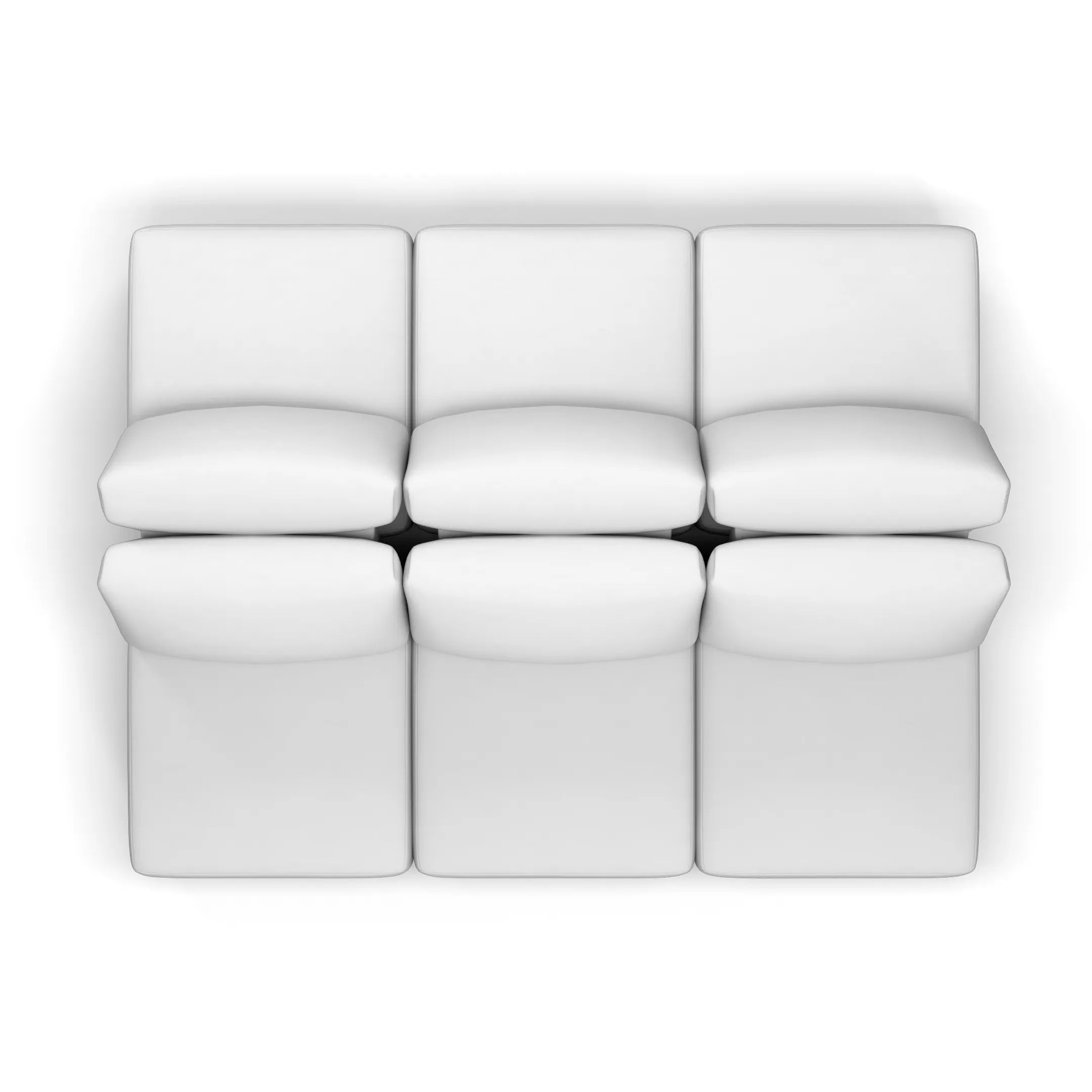 Sofá Damie Na Caixa Modular 6 Lugares em formato Ilha + Apoio de Pé Grátis (Puff)